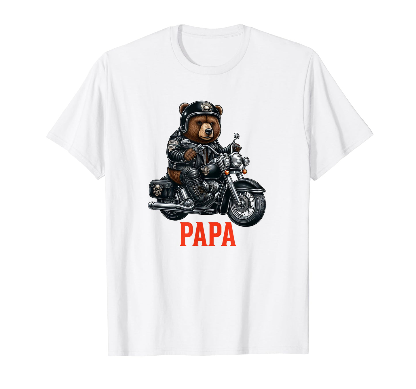 Papa Biker Bear Motorcycle Dad Biker T-Shirt - Unique Graphic for Adults - T-Shirt, Sweatshirt, Hoodie