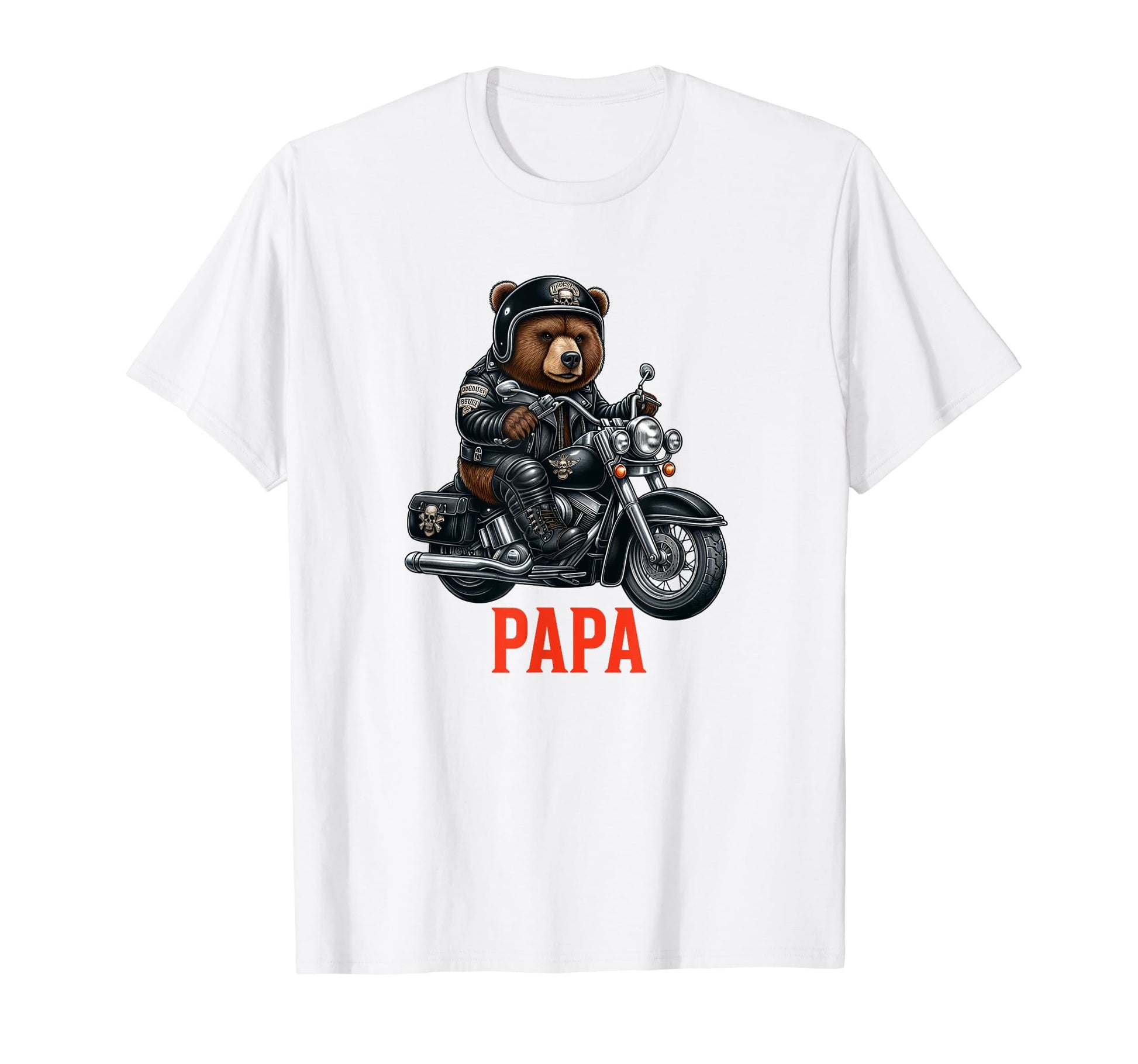 Papa Biker Bear Motorcycle Dad Biker T-Shirt - Unique Graphic for Adults - T-Shirt, Sweatshirt, Hoodie