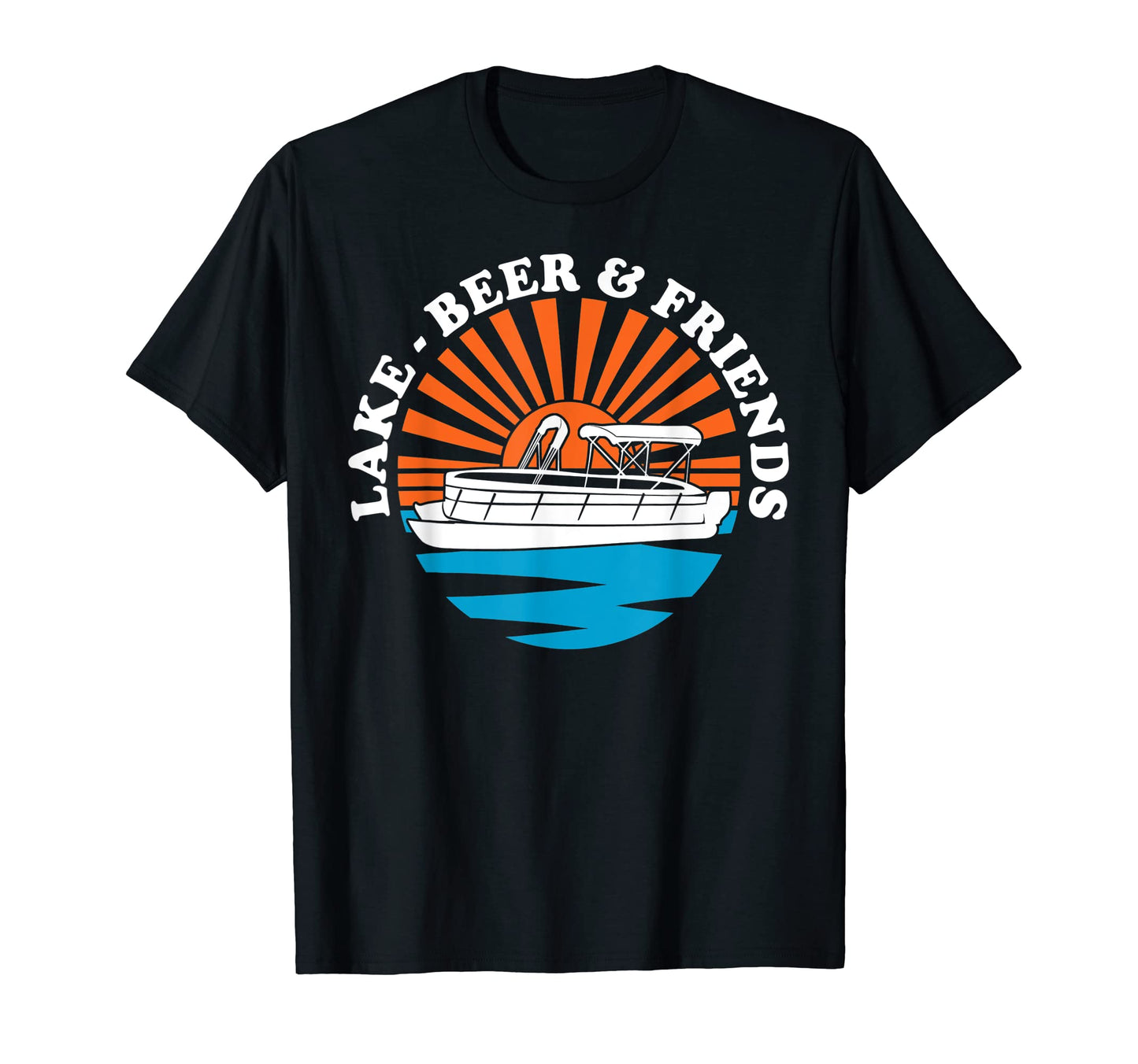 Lake Friends Boating Drinking Summer T-Shirt - Novelty Apparel Unisex - T-Shirt, Sweatshirt, Hoodie
