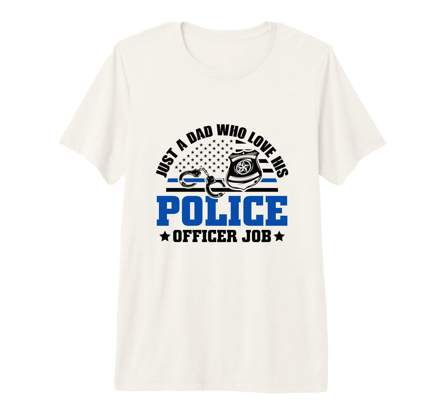 Mens Thin Blue Line Just Dad Who T-Shirt - Aesthetic Graphic for Adults - T-Shirt, Sweatshirt, Hoodie
