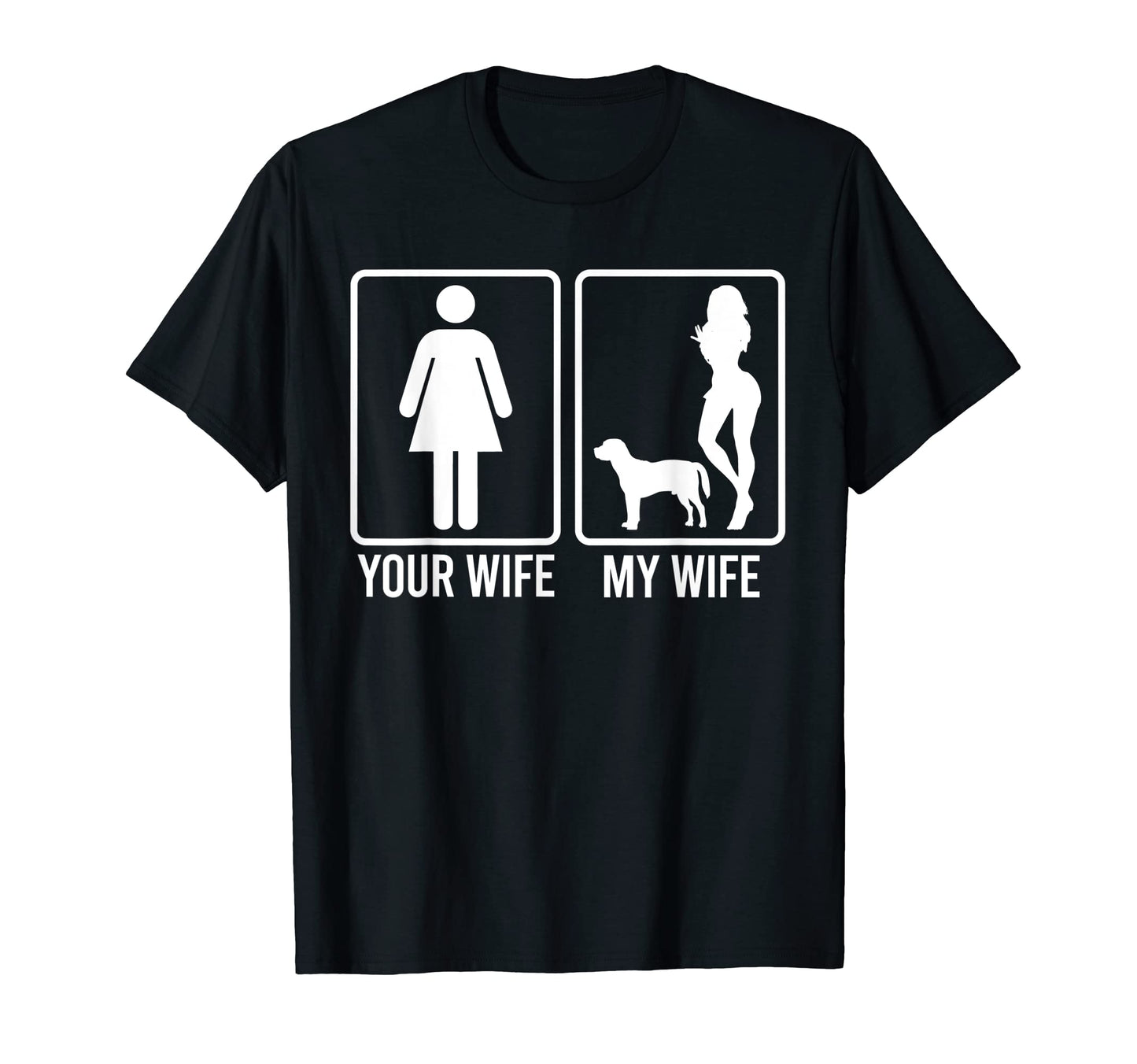 Your Wife My Wife Husband Beagle Dog Dad T-Shirt - Minimalist Print Unisex - T-Shirt, Sweatshirt, Hoodie