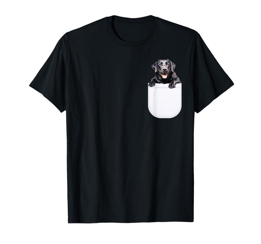 Black Labrador Dog Pocket Black Lab Dog T-Shirt - Novelty Apparel Unisex - T-Shirt, Sweatshirt, Hoodie
