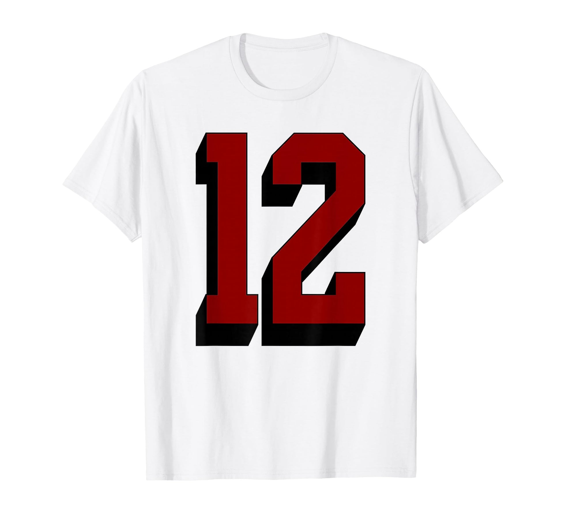 12 Number 12 Varsity Fan Sports Team T-Shirt - Unique Graphic Men Women - T-Shirt, Sweatshirt, Hoodie
