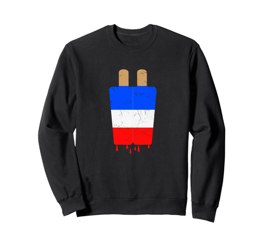 4Th July Ice Pop Red White Blue Sweatshirt - Minimalist Print Unisex - T-Shirt, Sweatshirt, Hoodie