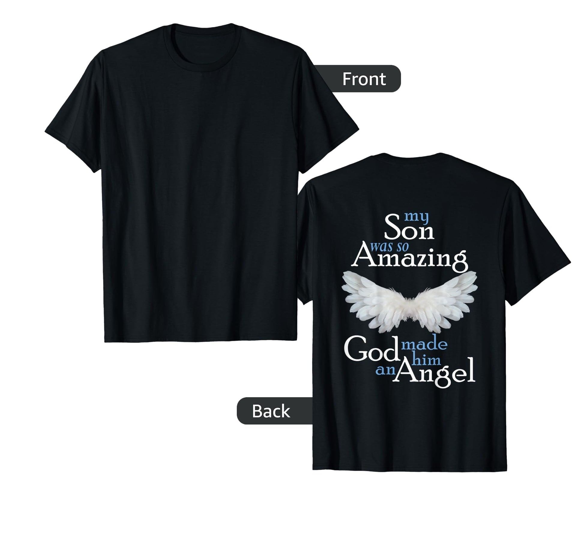 Son Guardian Angel Memorial Gift T-Shirt - Custom Art Print Men Women - T-Shirt, Sweatshirt, Hoodie