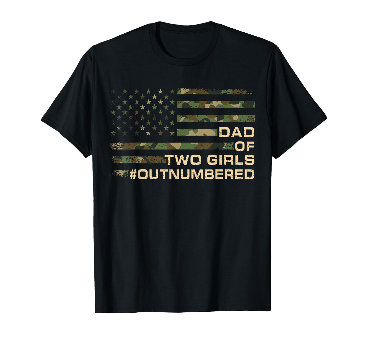 Dad Two Outnumbered Fathers Day Dad T-Shirt - Aesthetic Graphic Men Women - T-Shirt, Sweatshirt, Hoodie