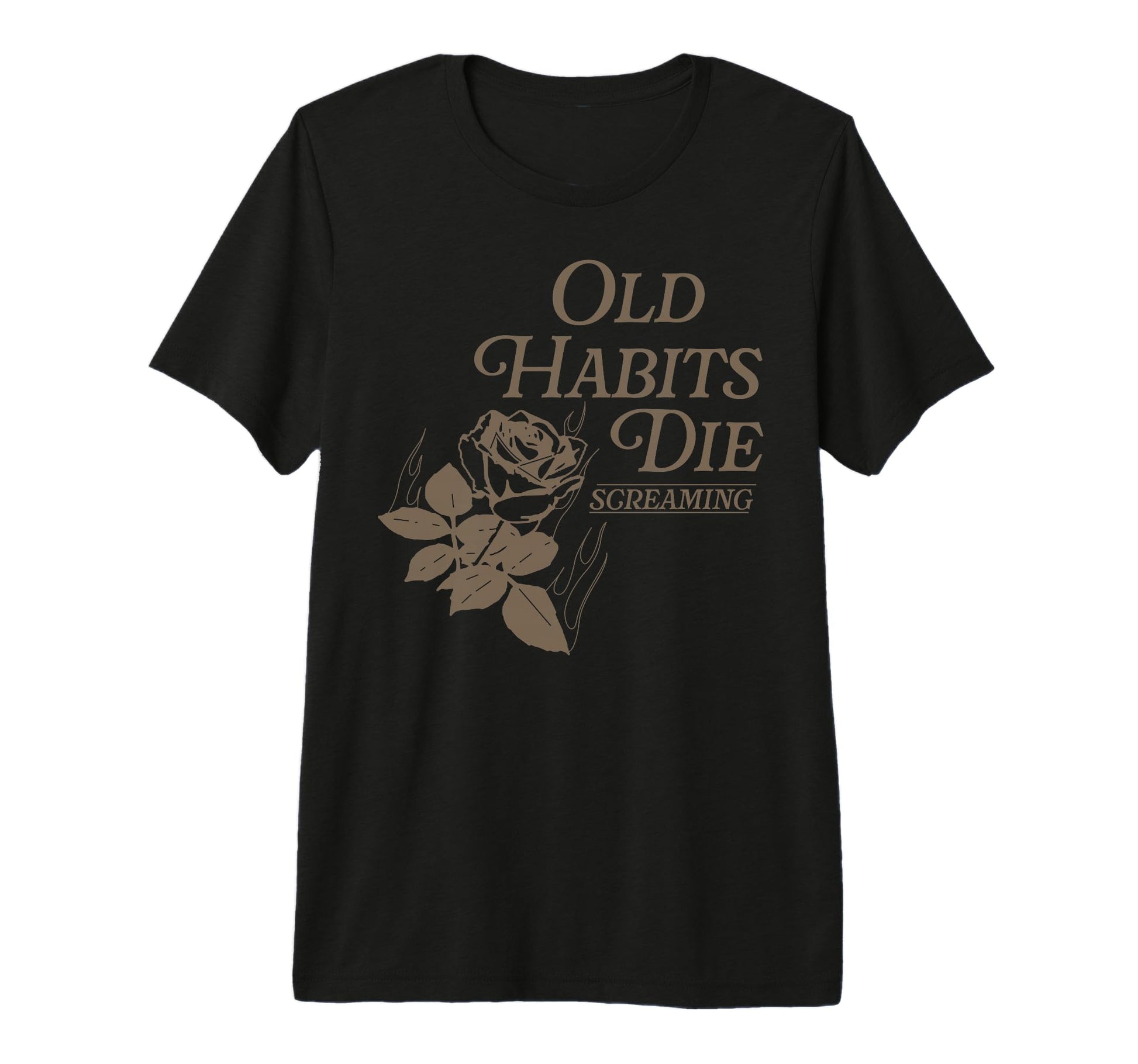 Old Habits Die Screaming Tri Blend T-Shirt - Minimalist Print Men Women - T-Shirt, Sweatshirt, Hoodie
