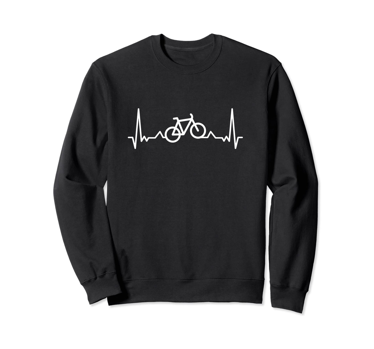 Bike Heartbeat Biker Mountain Bike Sweatshirt - Novelty Apparel for Adults - T-Shirt, Sweatshirt, Hoodie