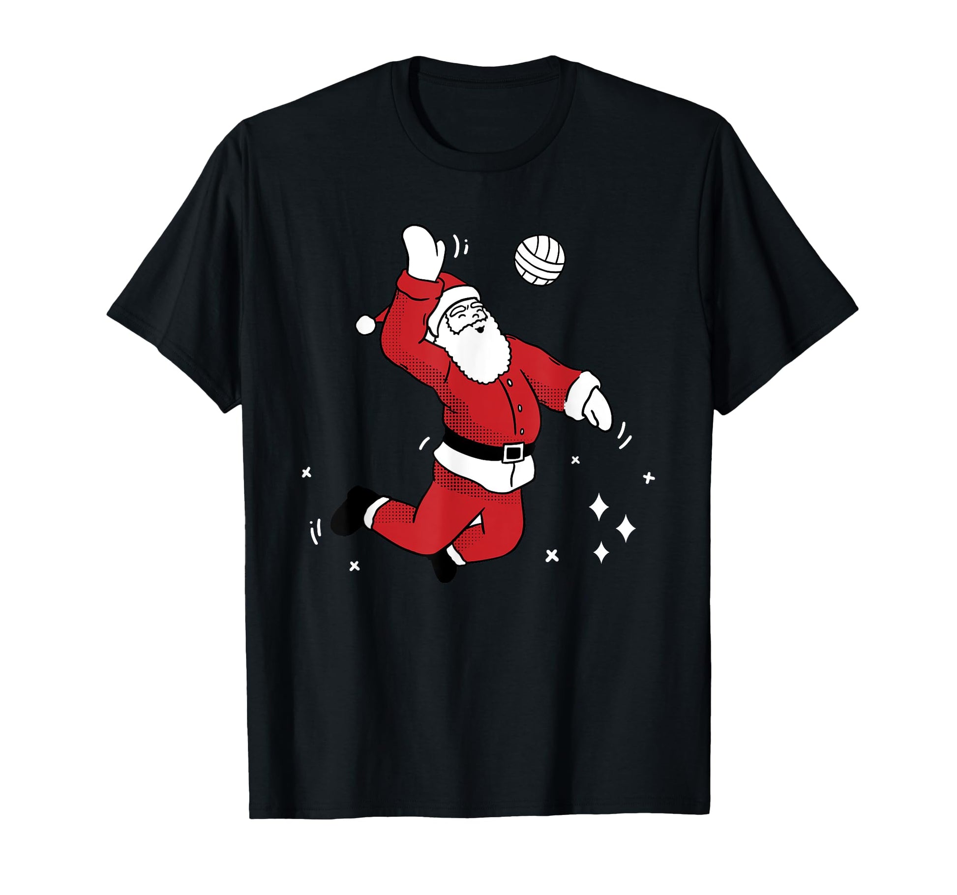 Santa Playing Volleyball Pajama T-Shirt - Casual Everyday Wear Men Women - T-Shirt, Sweatshirt, Hoodie