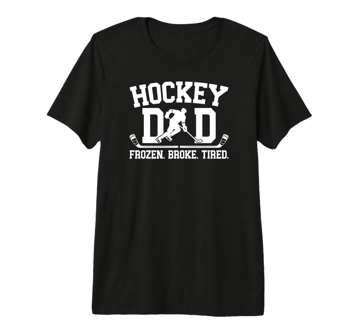 Mens Hockey Dad Frozen Broke Ice T-Shirt - Aesthetic Graphic for Adults - T-Shirt, Sweatshirt, Hoodie