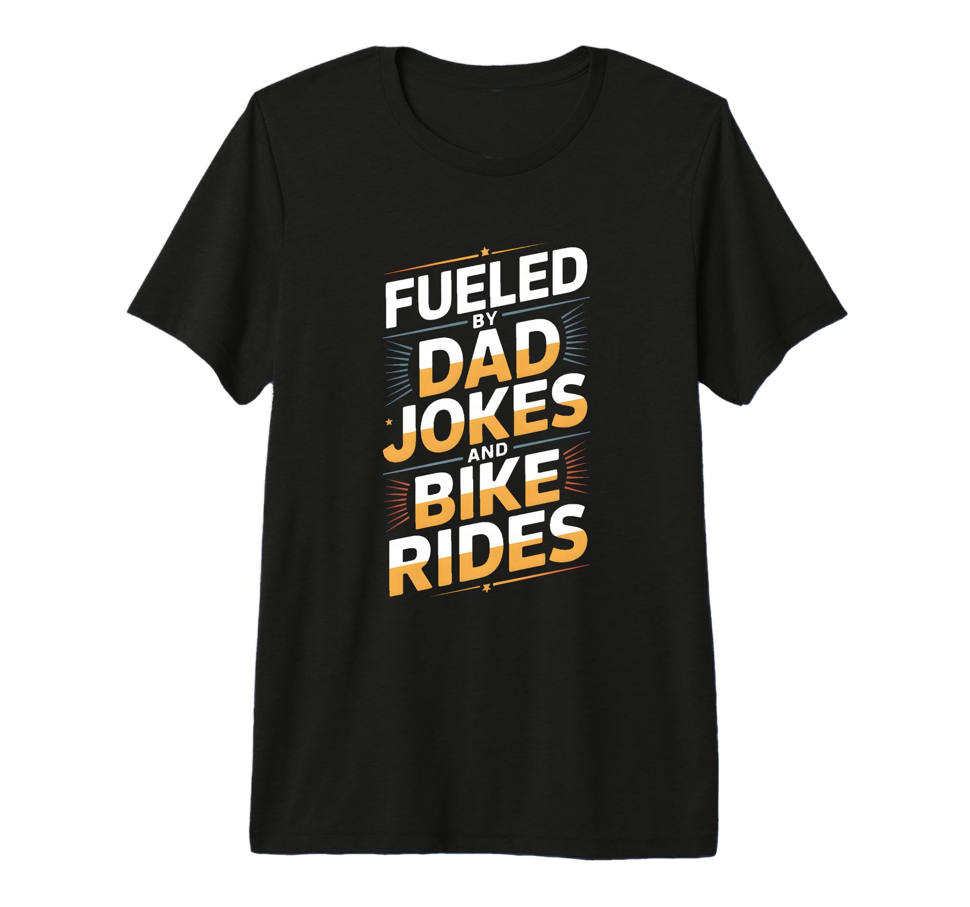Mens Fueled Dad Jokes And Bike T-Shirt - Aesthetic Graphic for Adults - T-Shirt, Sweatshirt, Hoodie