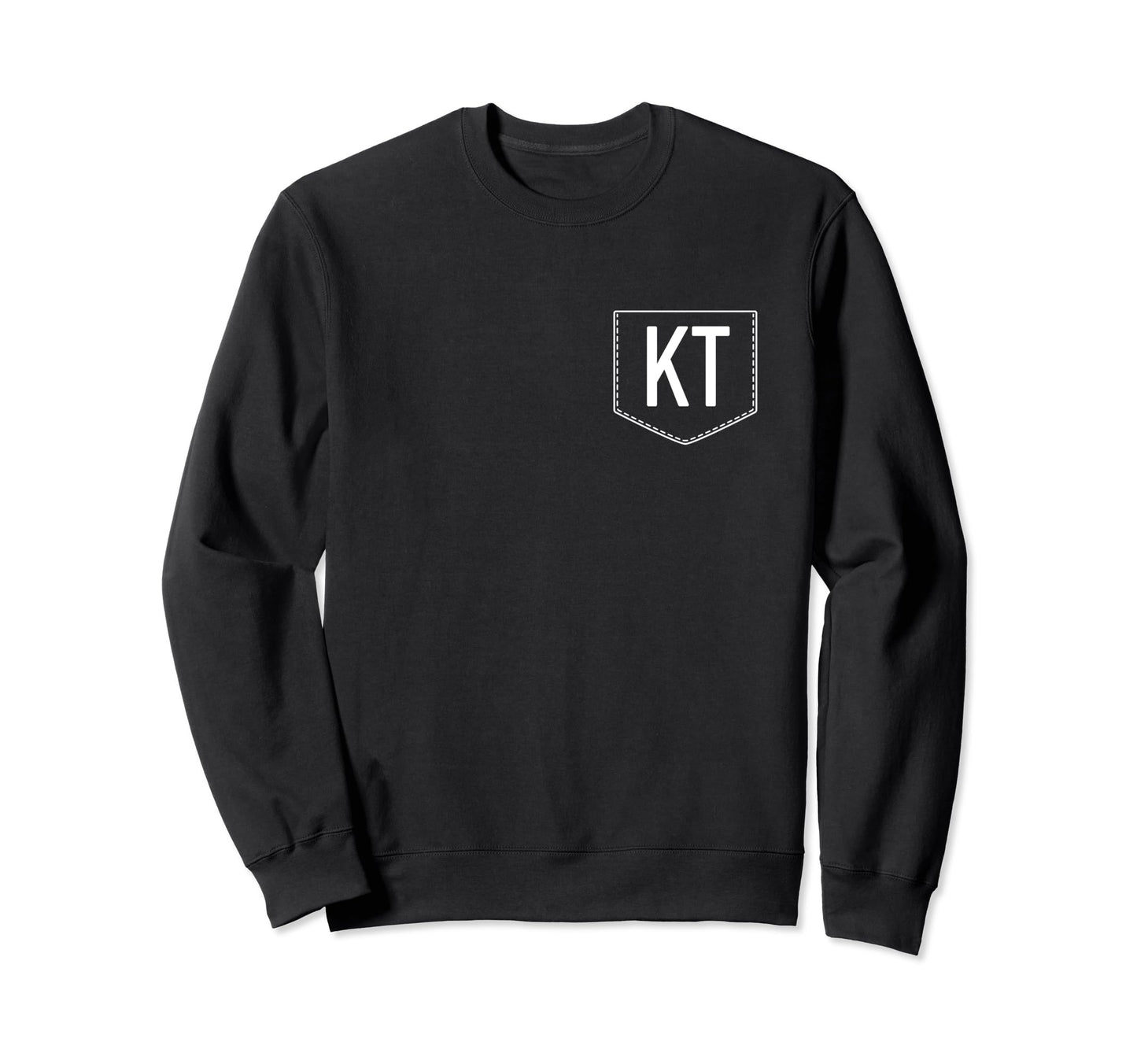 Kt Monogram Initials White Pop Fake Sweatshirt - Fun Novelty Design Unisex - T-Shirt, Sweatshirt, Hoodie