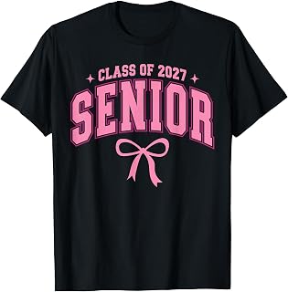 Senior 2027 Graduation Class of 2027 Coquette Pink Bow Girls T-Shirt Unisex T-shirt, Sweatshirt, Hoodie, Long Sleeve Tee - T-Shirt, Sweatshirt, Hoodie