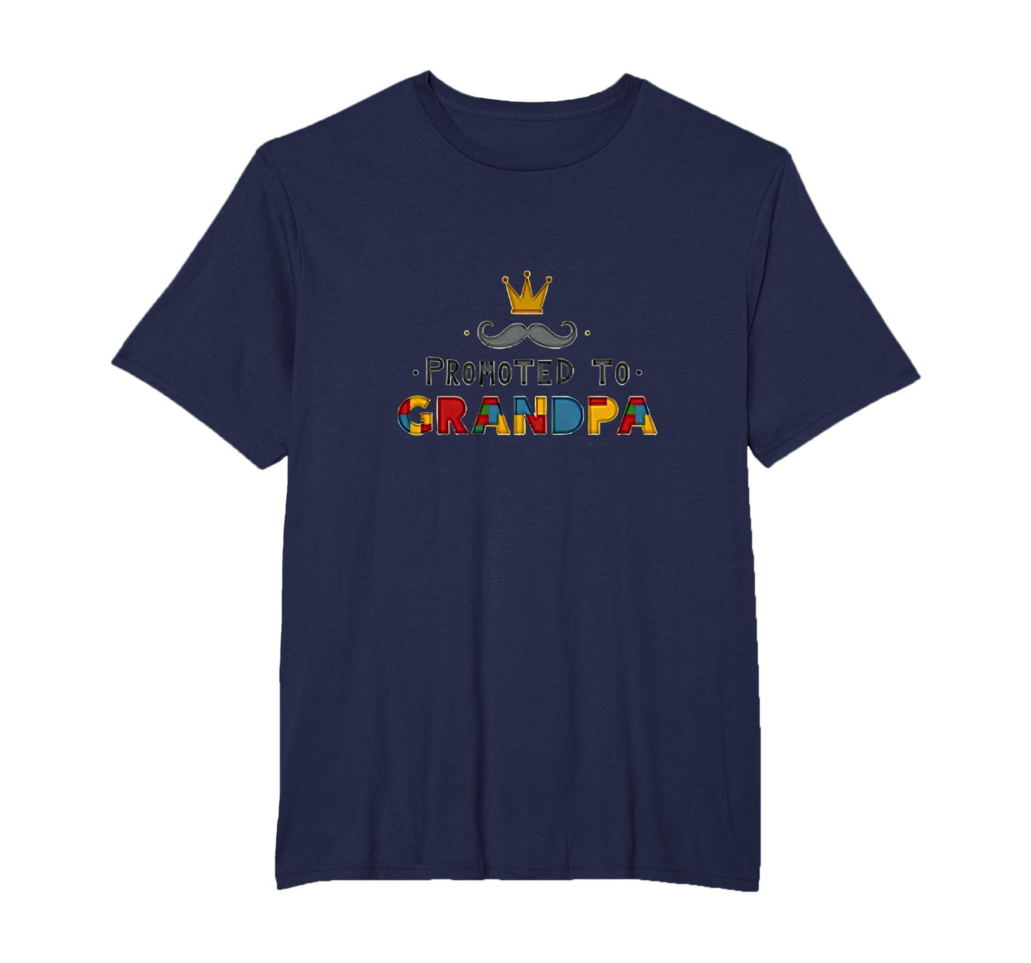 Promoted To Grandpa Royal Mustache T-Shirt - Fun Novelty Design for Adults - T-Shirt, Sweatshirt, Hoodie