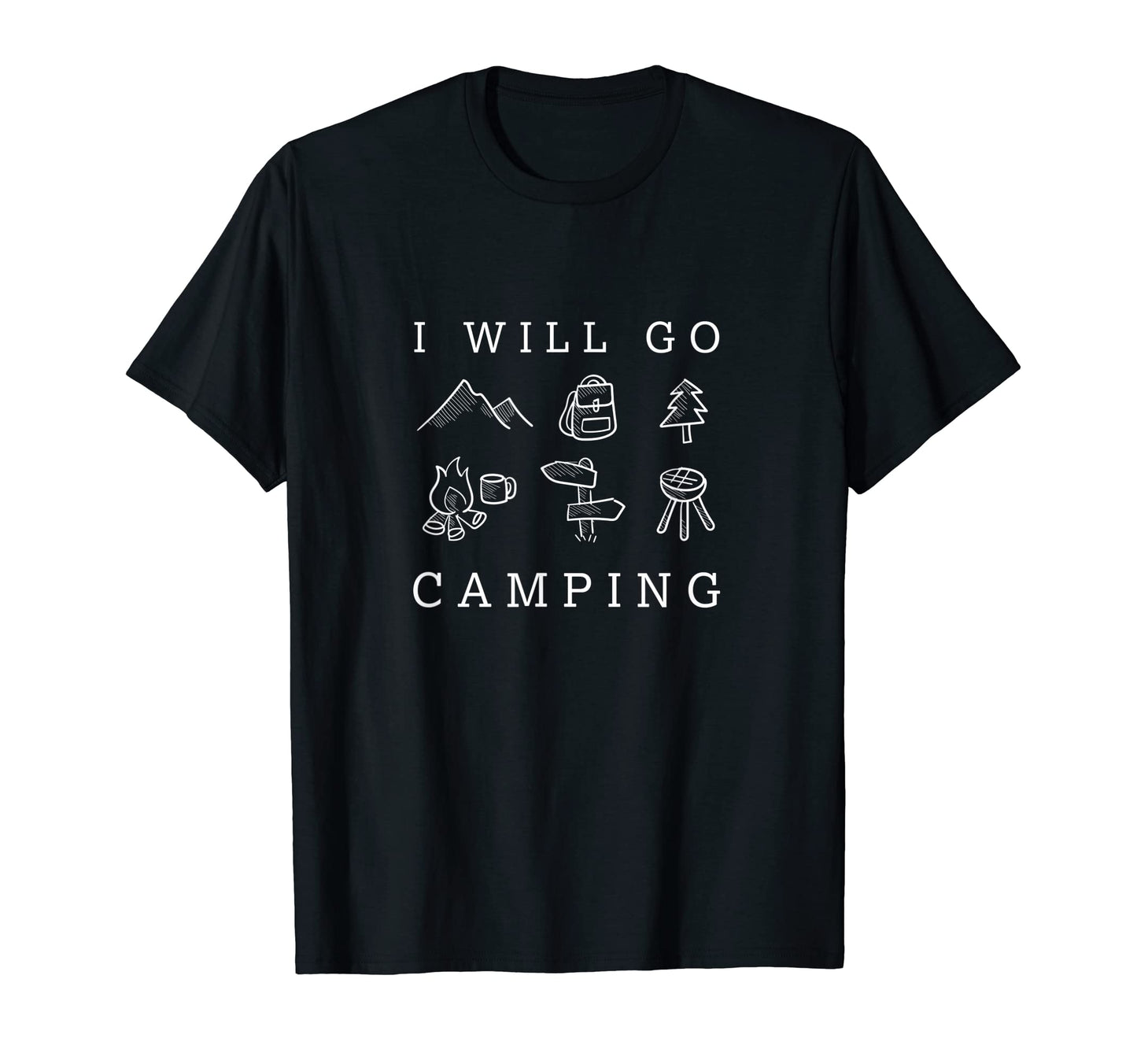 Camping Fire Nature Hiking Mountains T-Shirt - Custom Art Print Unisex - T-Shirt, Sweatshirt, Hoodie