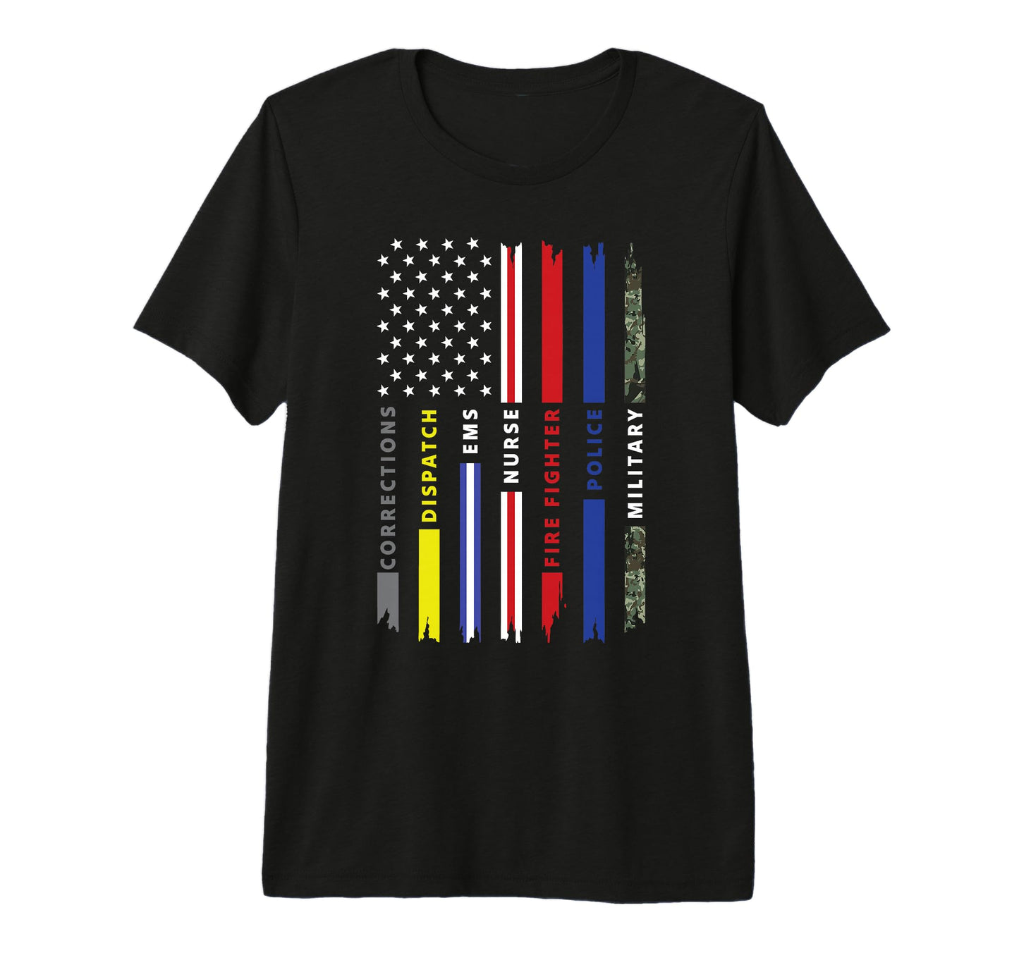First Responder Hero Flag Nurse T-Shirt - Fun Novelty Design for Adults - T-Shirt, Sweatshirt, Hoodie