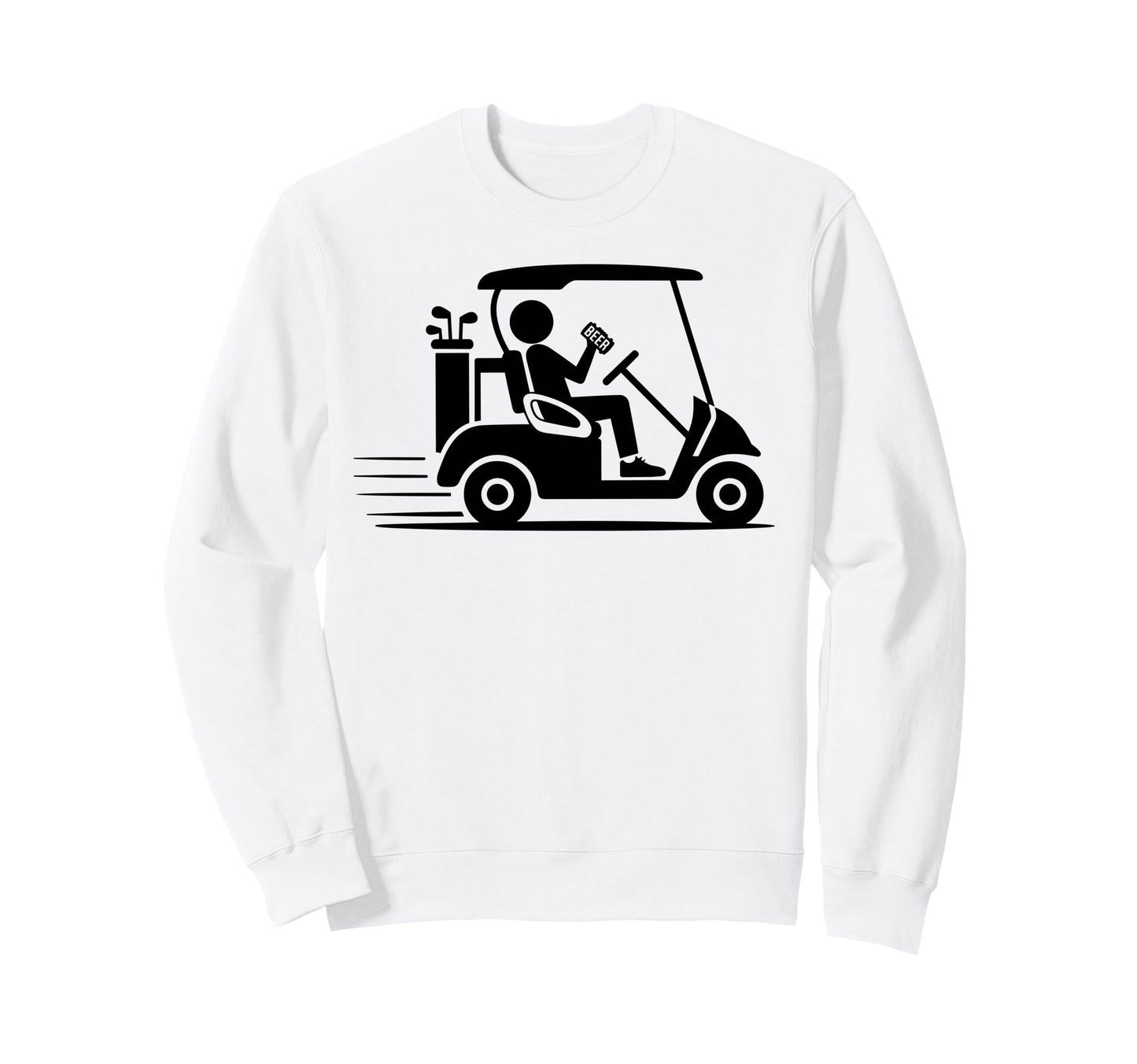 Golf Cart And Beer Players Vibes Sweatshirt - Minimalist Print for Adults - T-Shirt, Sweatshirt, Hoodie