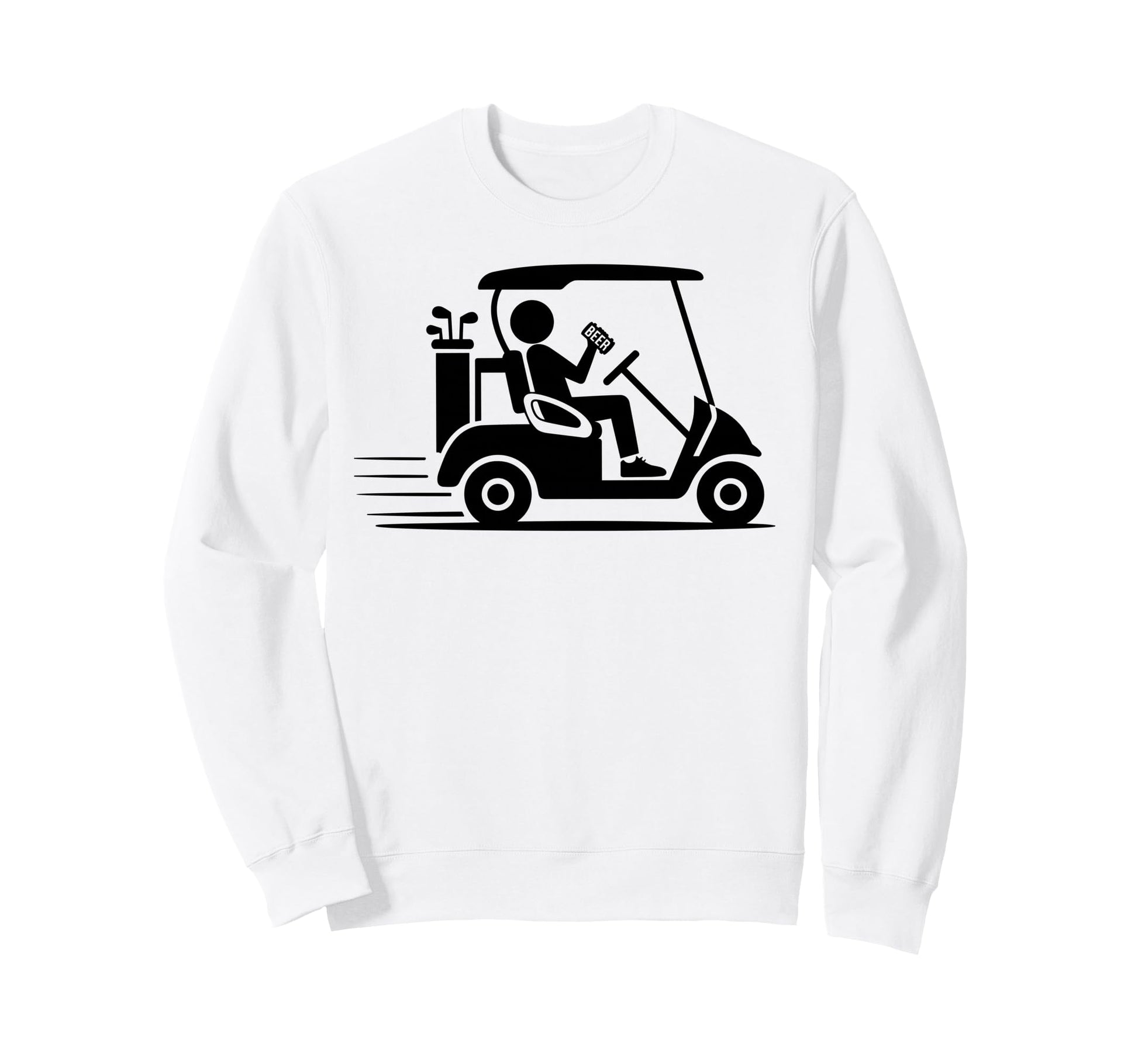 Golf Cart And Beer Players Vibes Sweatshirt - Minimalist Print for Adults - T-Shirt, Sweatshirt, Hoodie