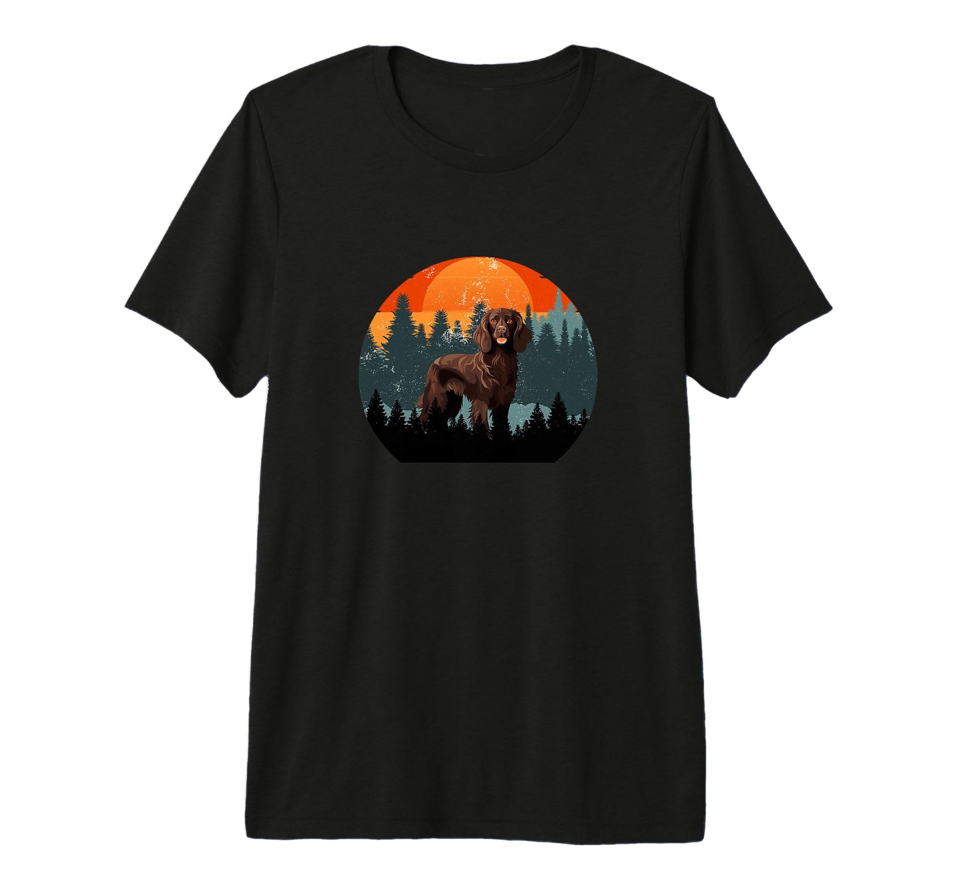 Boykin Dog Sunset Distressed Hiking T-Shirt - Novelty Apparel for Adults - T-Shirt, Sweatshirt, Hoodie