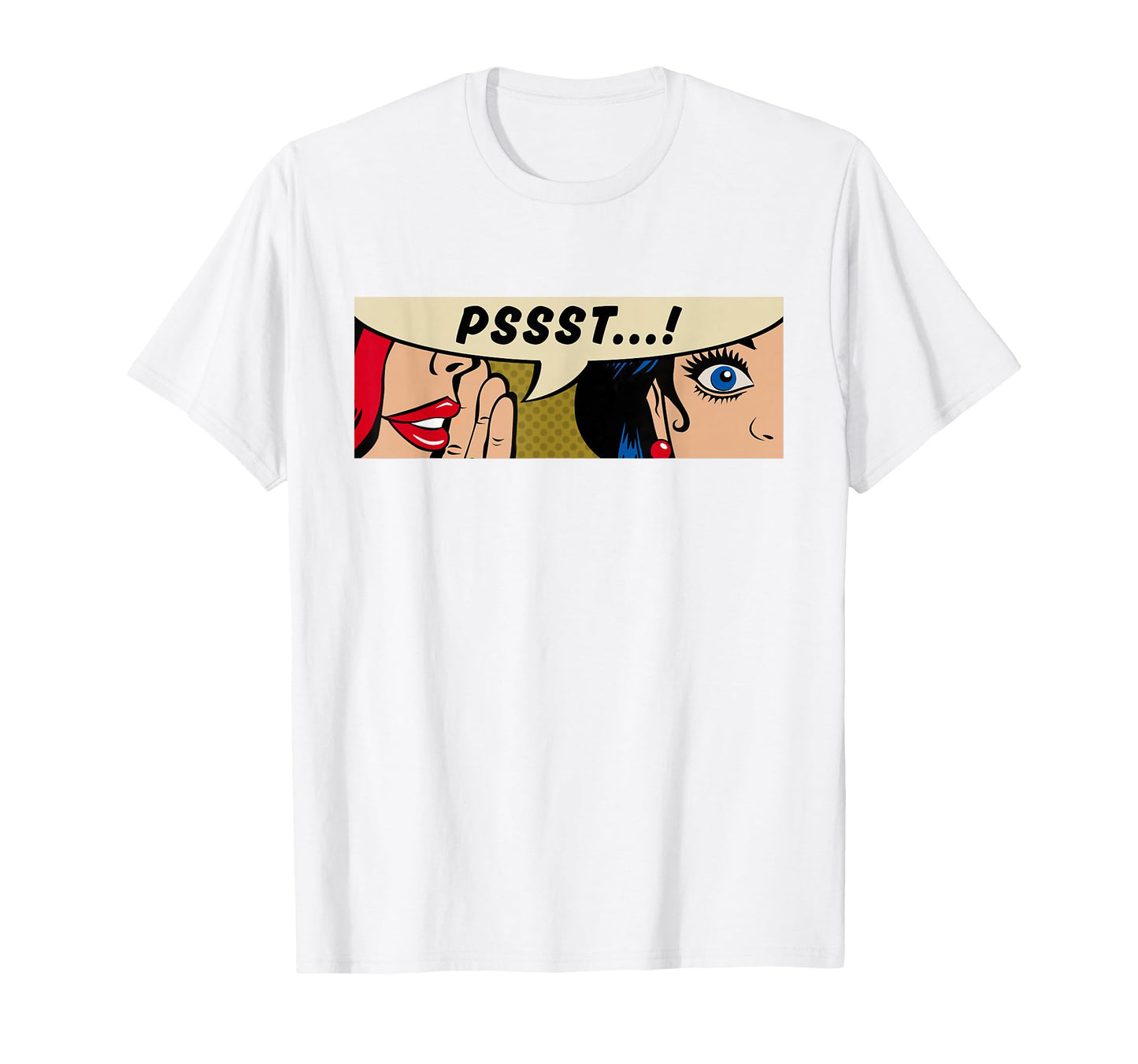 Whispering Psst Feminism Comic Pop Art T-Shirt - Trendy Graphic for Adults - T-Shirt, Sweatshirt, Hoodie