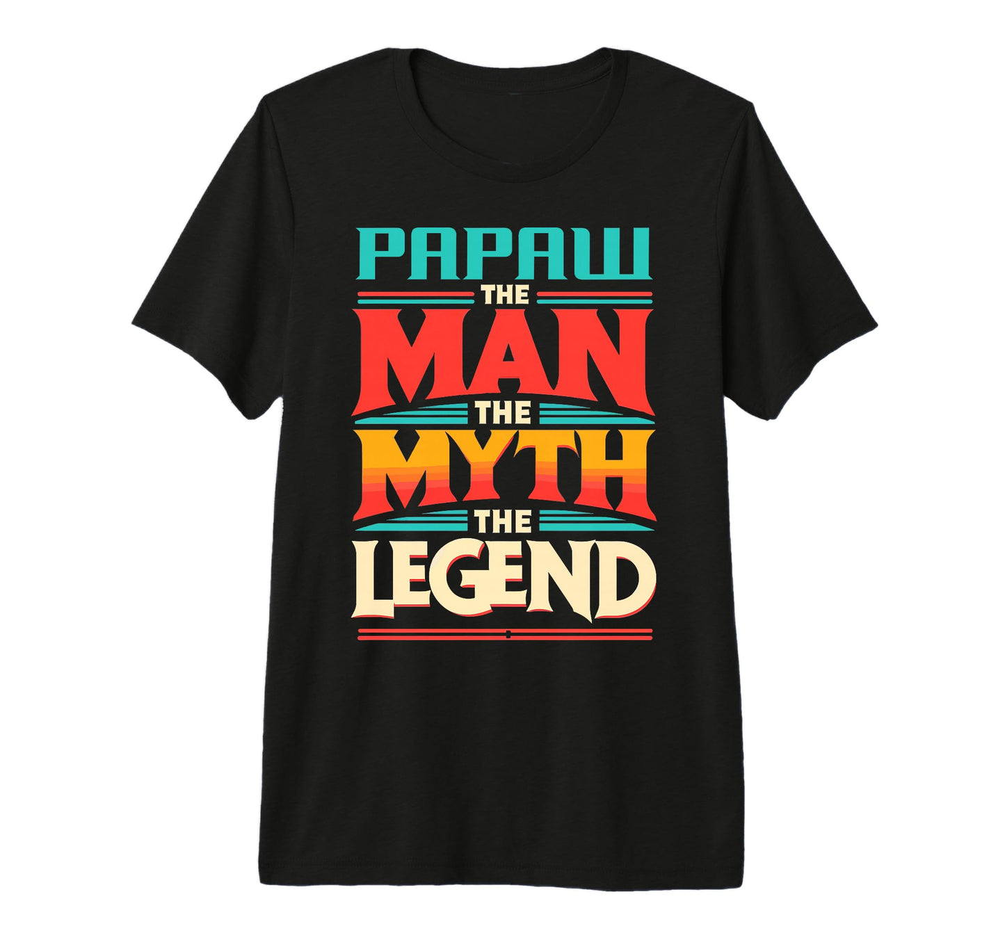 Mens Papaw Myth Legend Dad Grandpa Tri Blend T-Shirt - Graphic Print Unisex - T-Shirt, Sweatshirt, Hoodie
