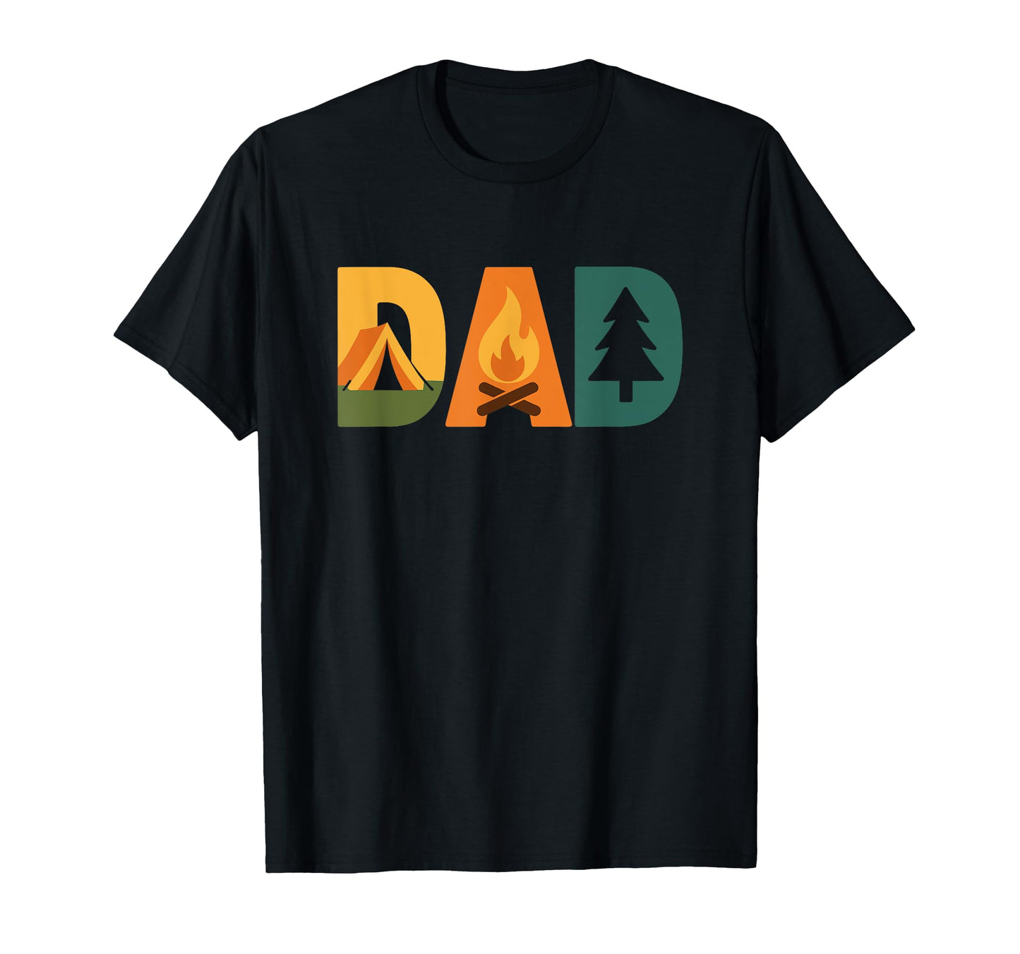 Dad Camping Campfire Pine Tree T-Shirt - Casual Everyday Wear for Adults - T-Shirt, Sweatshirt, Hoodie