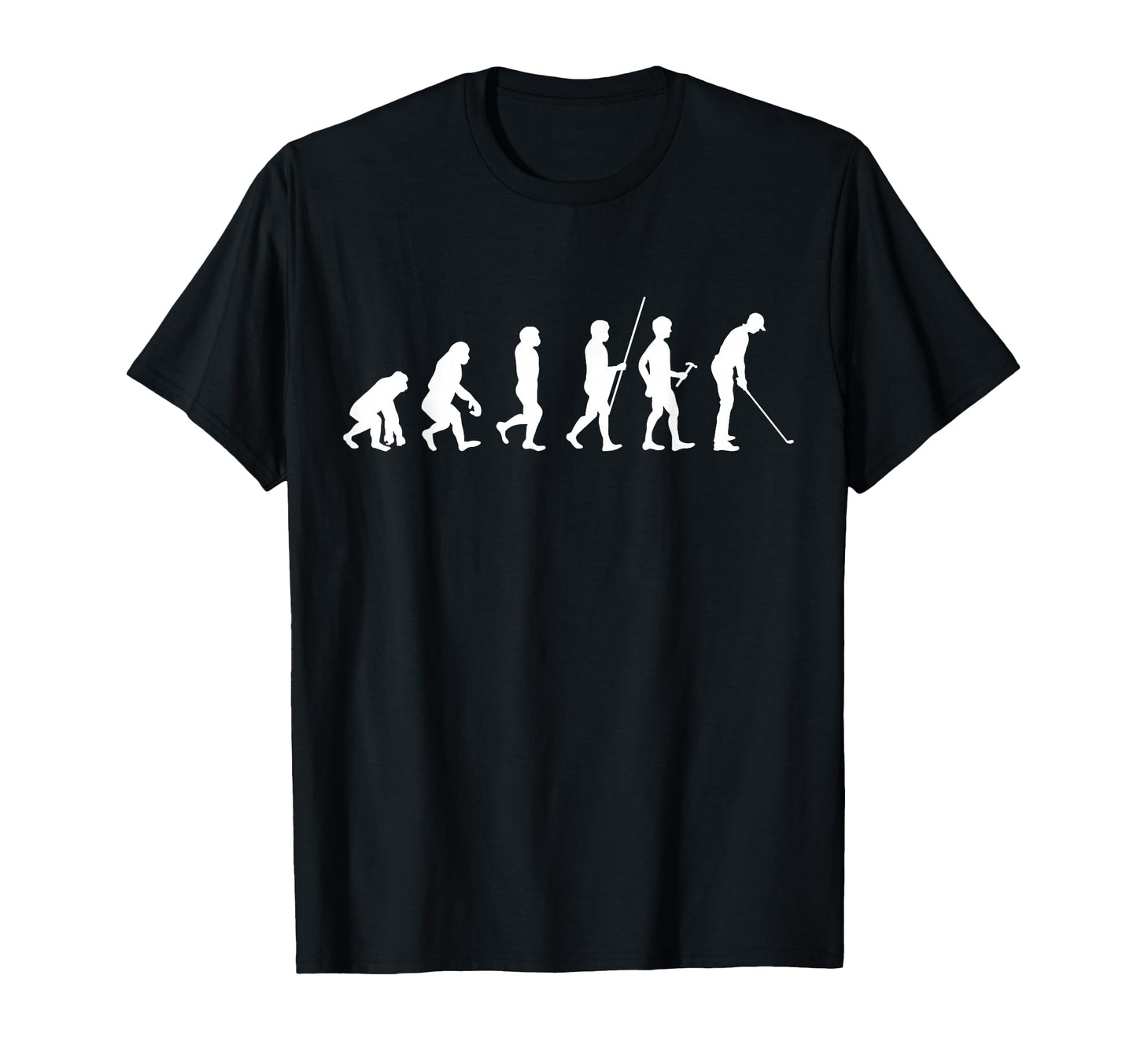 Evolution Humanity To Golfer Golf T-Shirt - Novelty Apparel for Adults - T-Shirt, Sweatshirt, Hoodie