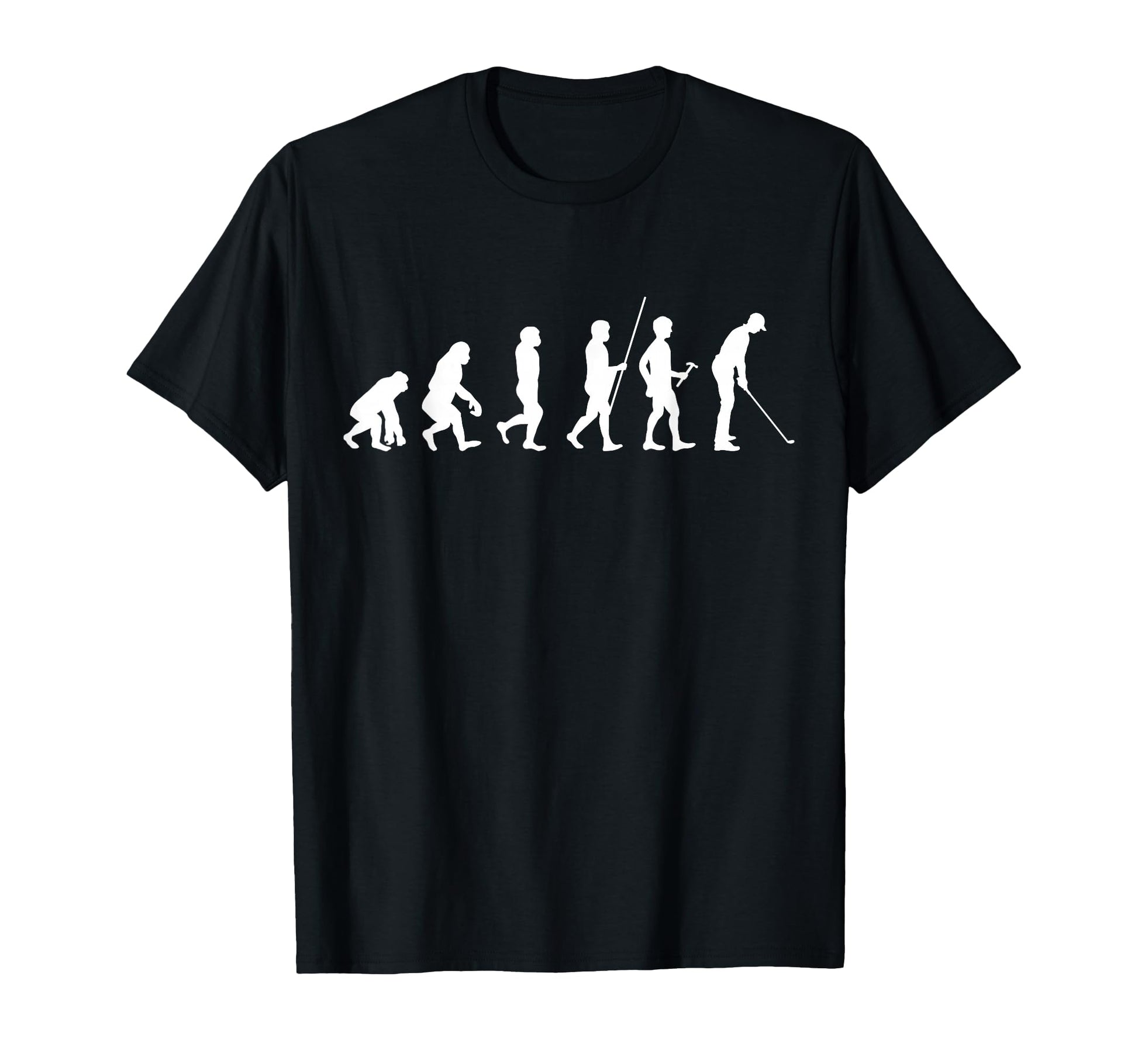 Evolution Humanity To Golfer Golf T-Shirt - Novelty Apparel for Adults - T-Shirt, Sweatshirt, Hoodie