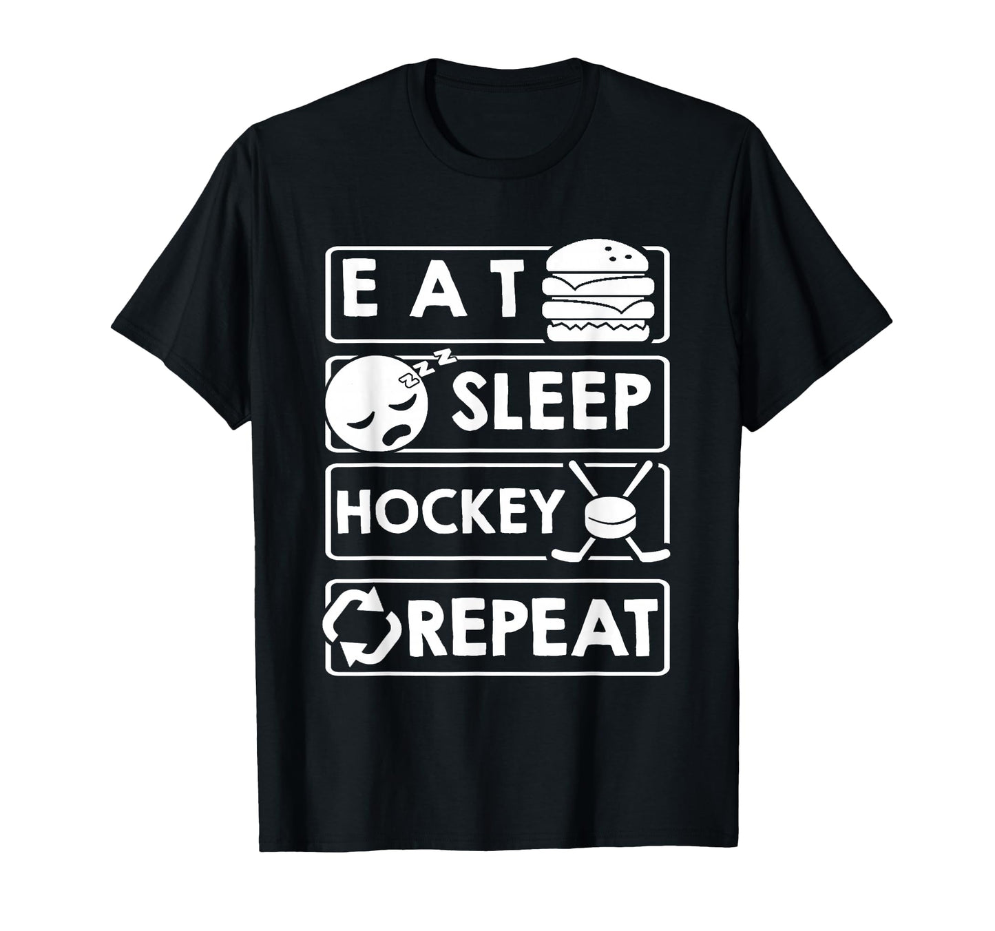 Hockey Eat Sleep Hockey Repeat T-Shirt - Streetwear Style Unisex - T-Shirt, Sweatshirt, Hoodie