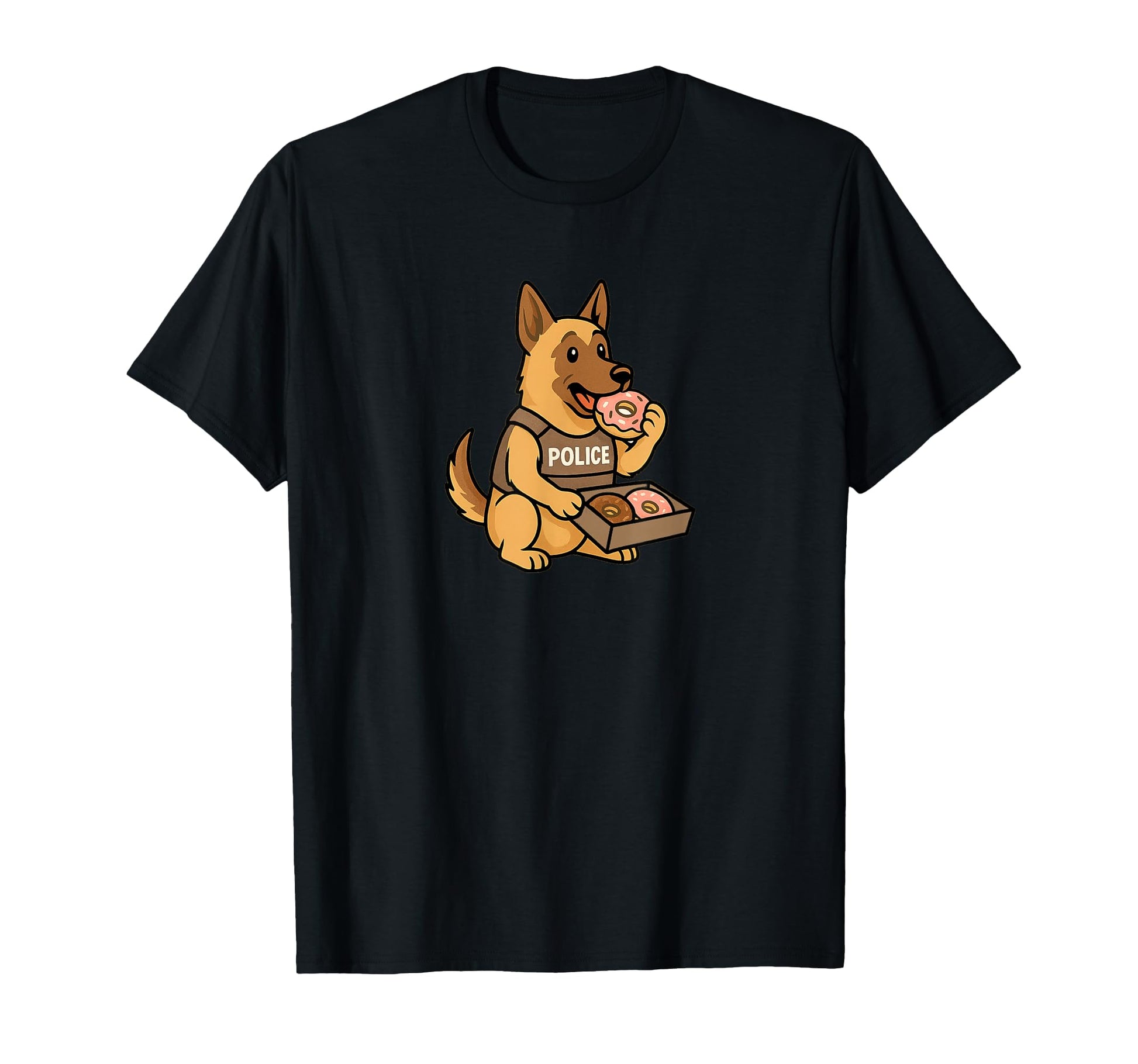 German Shepherd Police Cop Doughnuts T-Shirt - Novelty Apparel Men Women - T-Shirt, Sweatshirt, Hoodie