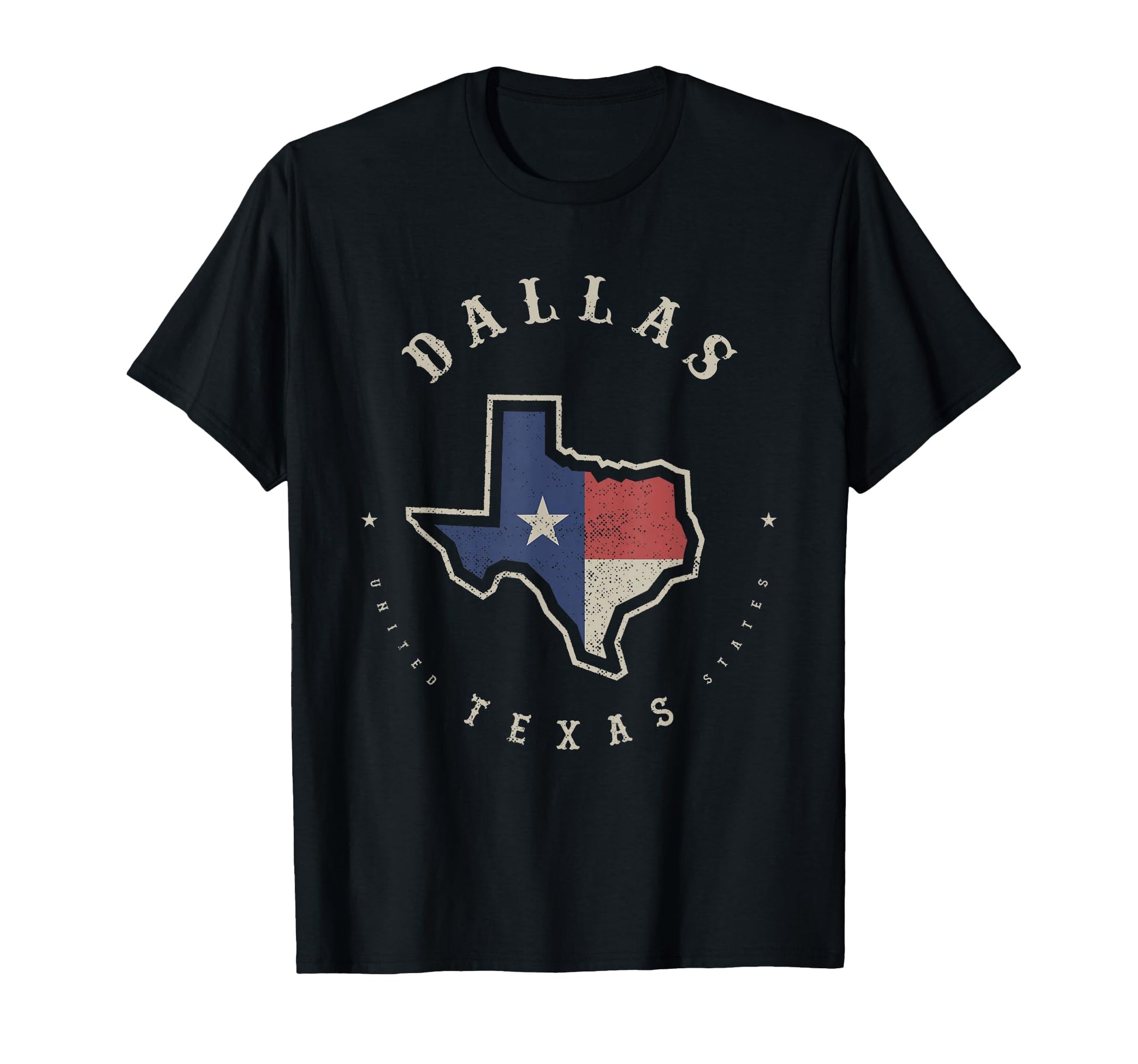 Dallas Texas State Flag Map T-Shirt - Casual Everyday Wear Men Women - T-Shirt, Sweatshirt, Hoodie