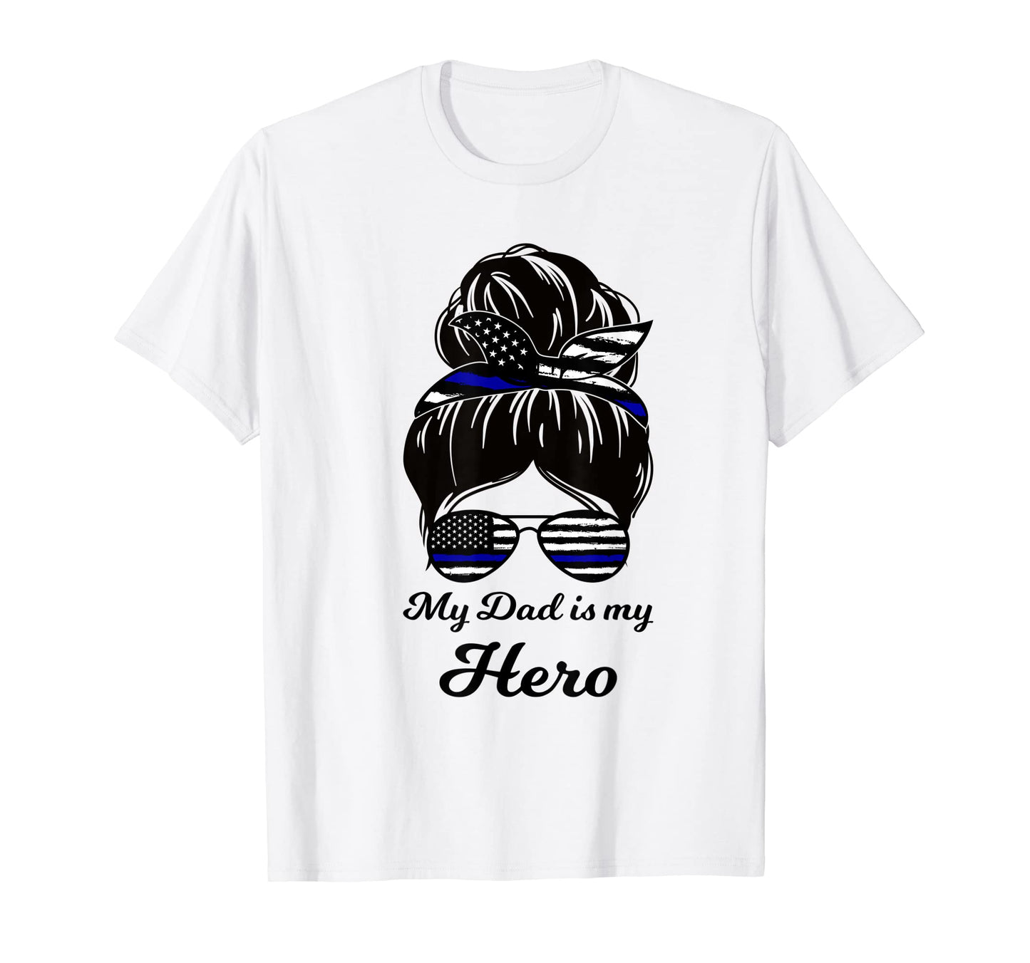 Mens My Dad Is My Hero Police Dad Cop T-Shirt - Custom Art Print Men Women - T-Shirt, Sweatshirt, Hoodie