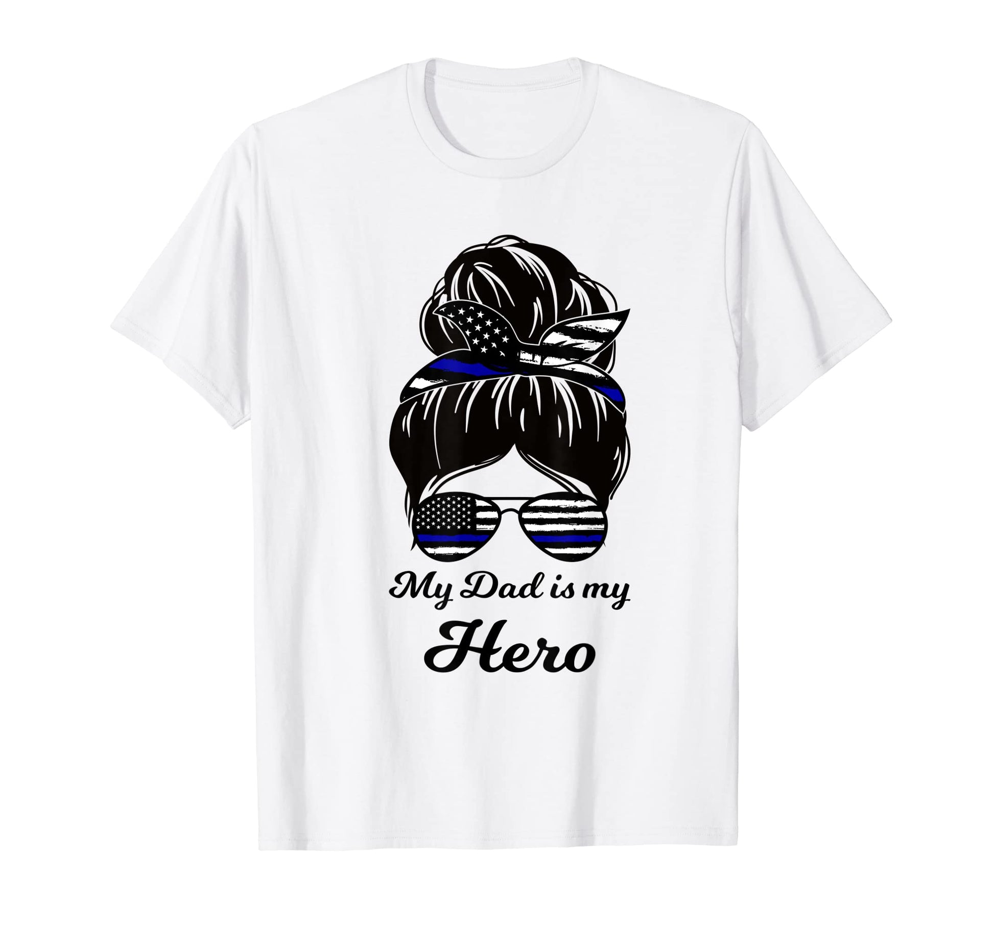 Mens My Dad Is My Hero Police Dad Cop T-Shirt - Custom Art Print Men Women - T-Shirt, Sweatshirt, Hoodie