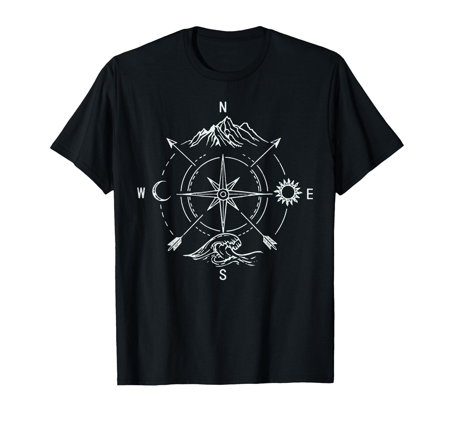 Adventure Landscape Compass Outdoor T-Shirt - Trendy Graphic for Adults - T-Shirt, Sweatshirt, Hoodie
