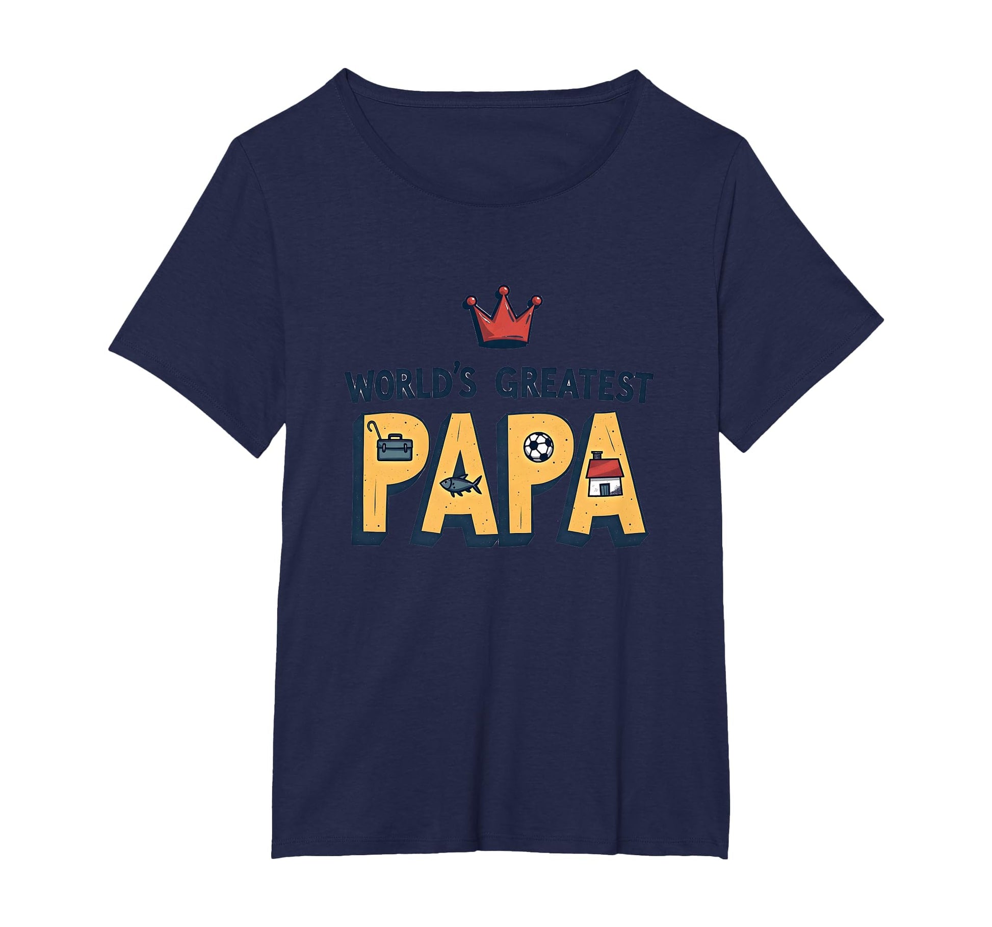Worlds Greatest Papa Crowned T-Shirt - Minimalist Print for Adults - T-Shirt, Sweatshirt, Hoodie