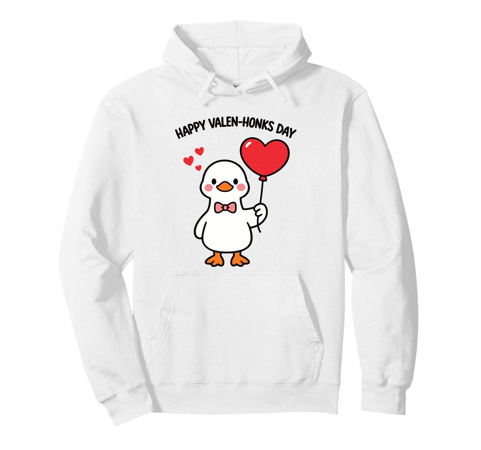 Happy Valen Honks Day Kawaii Goose Hoodie - Minimalist Print for Adults - T-Shirt, Sweatshirt, Hoodie