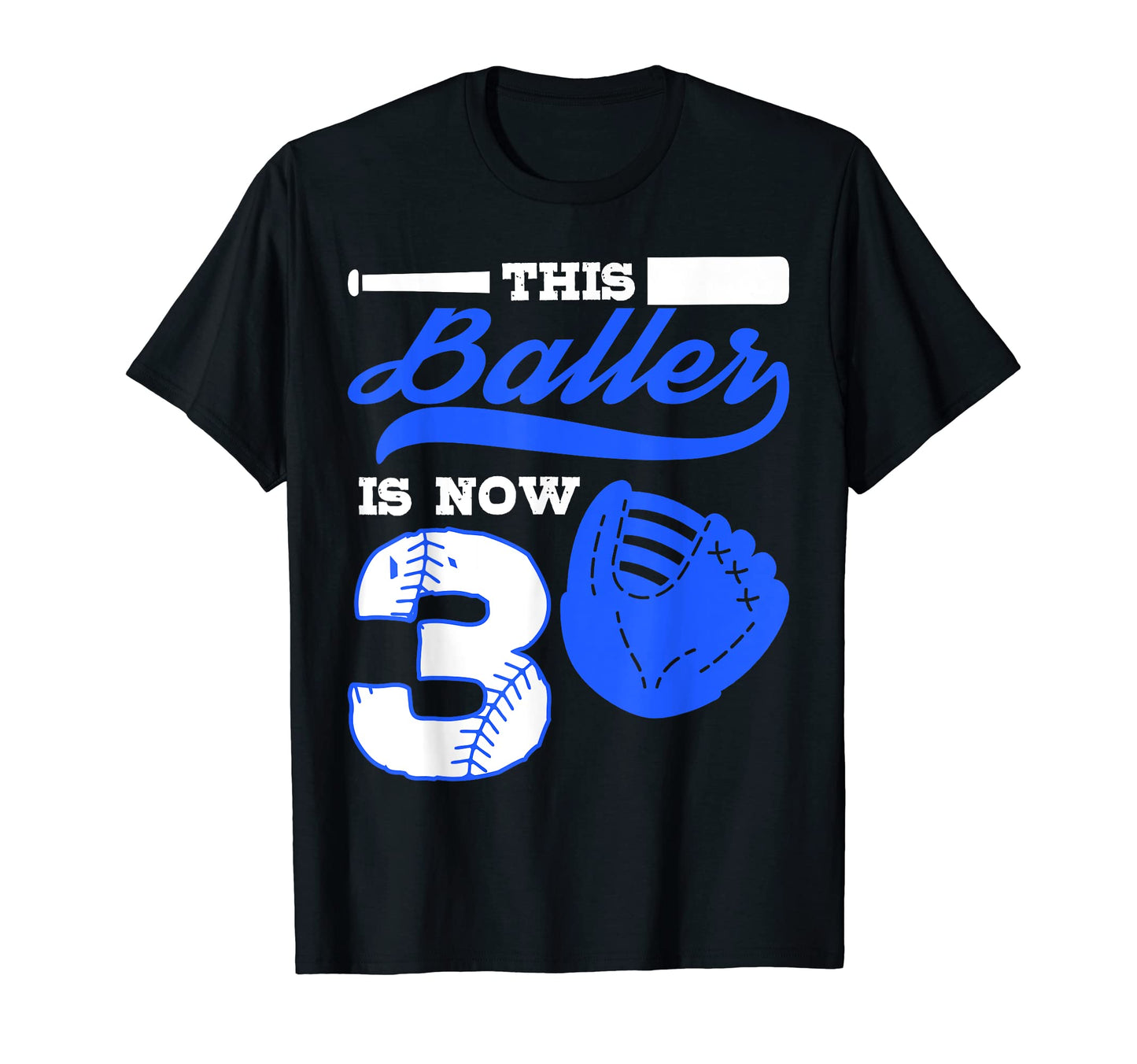 Baseball Player Baller 3Rd Birthday T-Shirt - Minimalist Print Men Women - T-Shirt, Sweatshirt, Hoodie