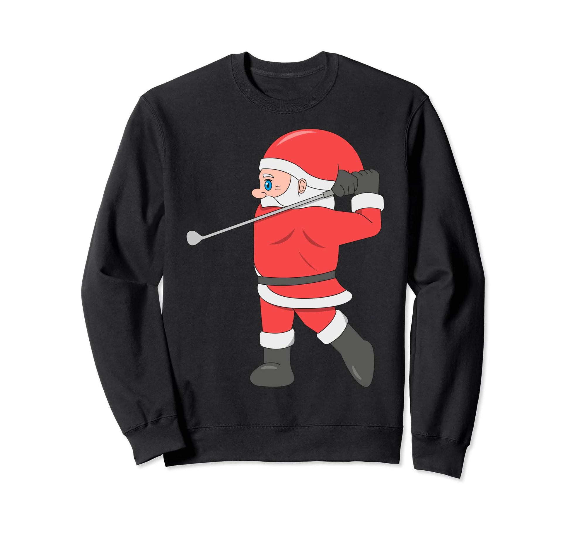 Santa Playing Golf Sport X Mas Sweatshirt - Custom Art Print for Adults - T-Shirt, Sweatshirt, Hoodie