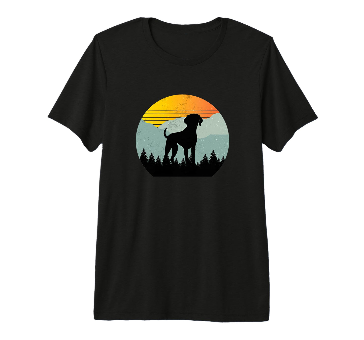 Shorthaired Pointer Dog Sunset Distressed T-Shirt - Graphic Print Unisex - T-Shirt, Sweatshirt, Hoodie
