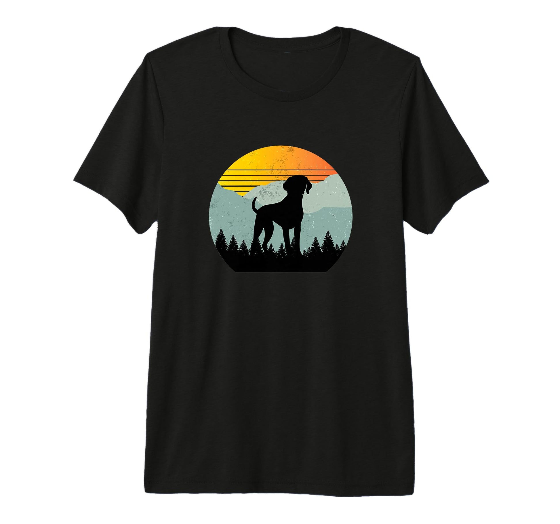 Shorthaired Pointer Dog Sunset Distressed T-Shirt - Graphic Print Unisex - T-Shirt, Sweatshirt, Hoodie