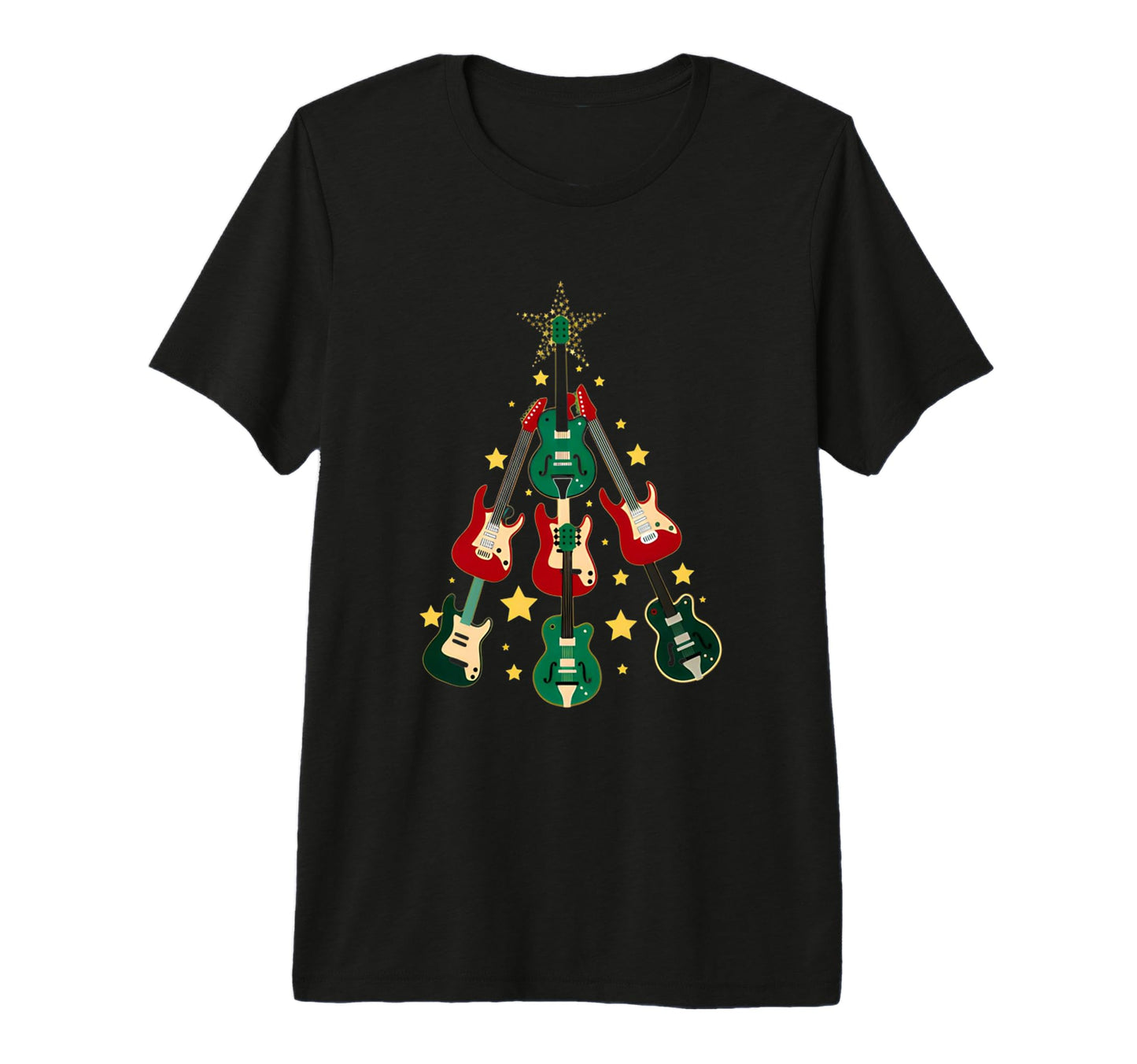 Guitar Musician Holiday Santa Claus T-Shirt - Aesthetic Graphic Unisex - T-Shirt, Sweatshirt, Hoodie