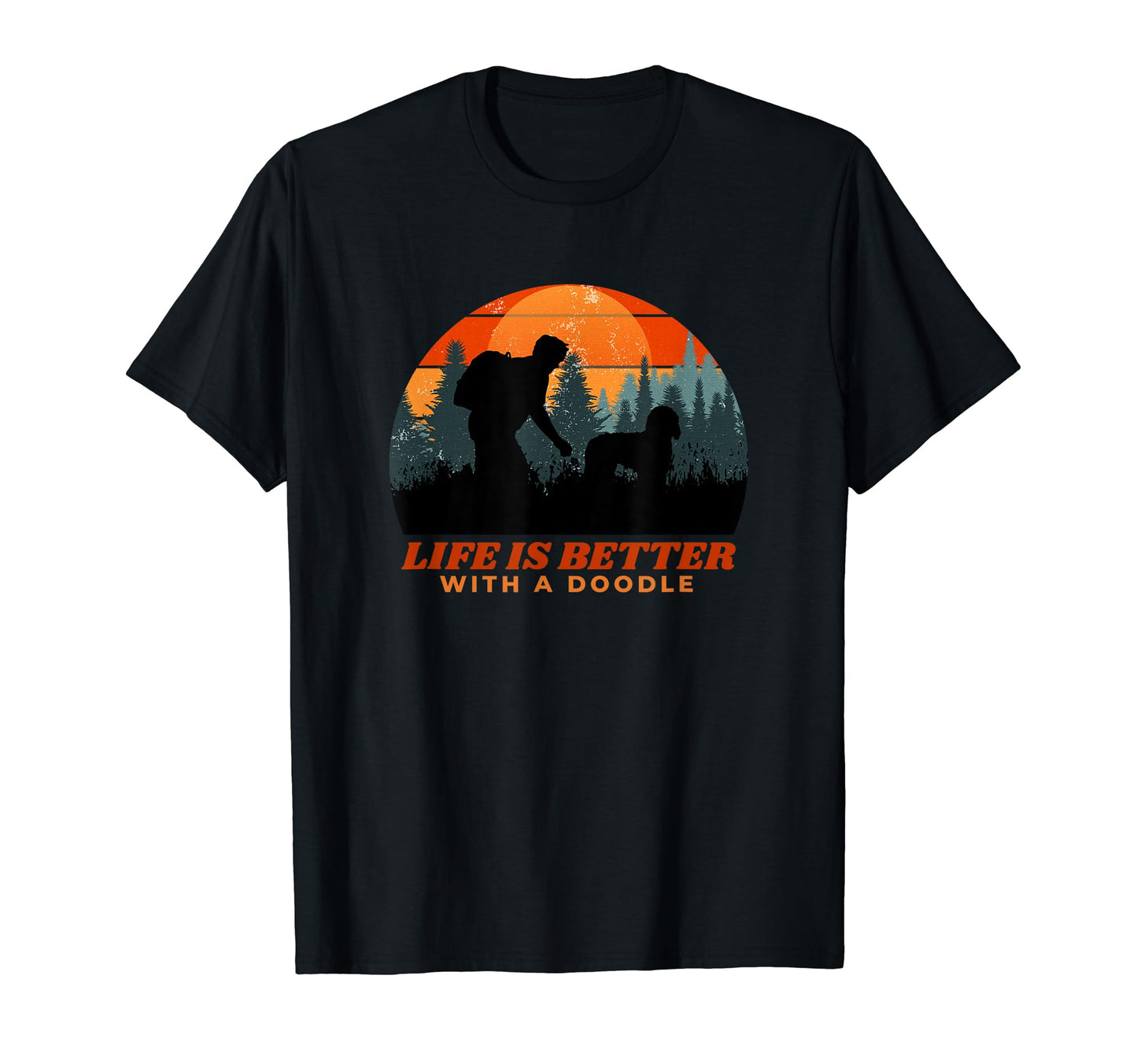 Life Is Better Doodle Dog Mens Hiking T-Shirt - Trendy Graphic for Adults - T-Shirt, Sweatshirt, Hoodie