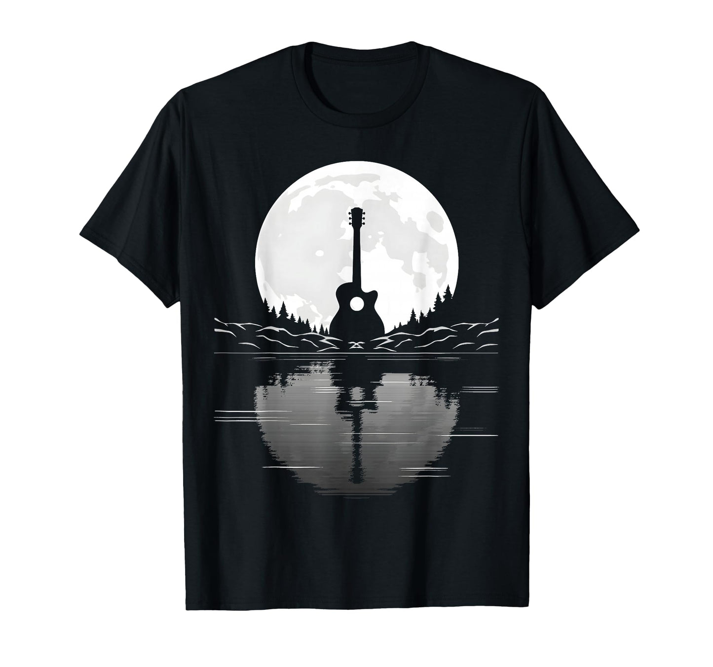 Guitar Lake Reflection Shadow Musician T-Shirt - Streetwear Style Unisex - T-Shirt, Sweatshirt, Hoodie