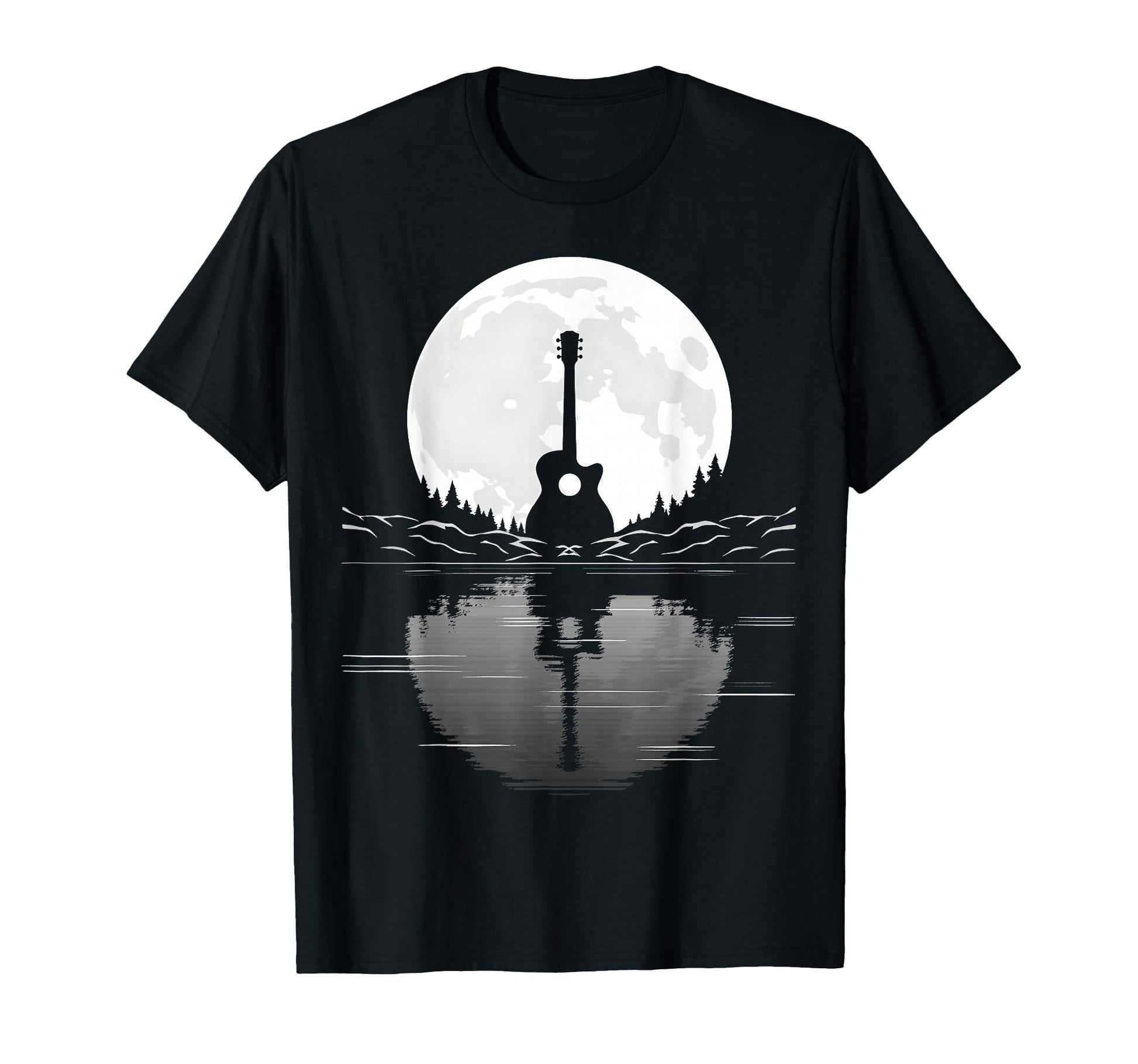 Guitar Lake Reflection Shadow Musician T-Shirt - Streetwear Style Unisex - T-Shirt, Sweatshirt, Hoodie