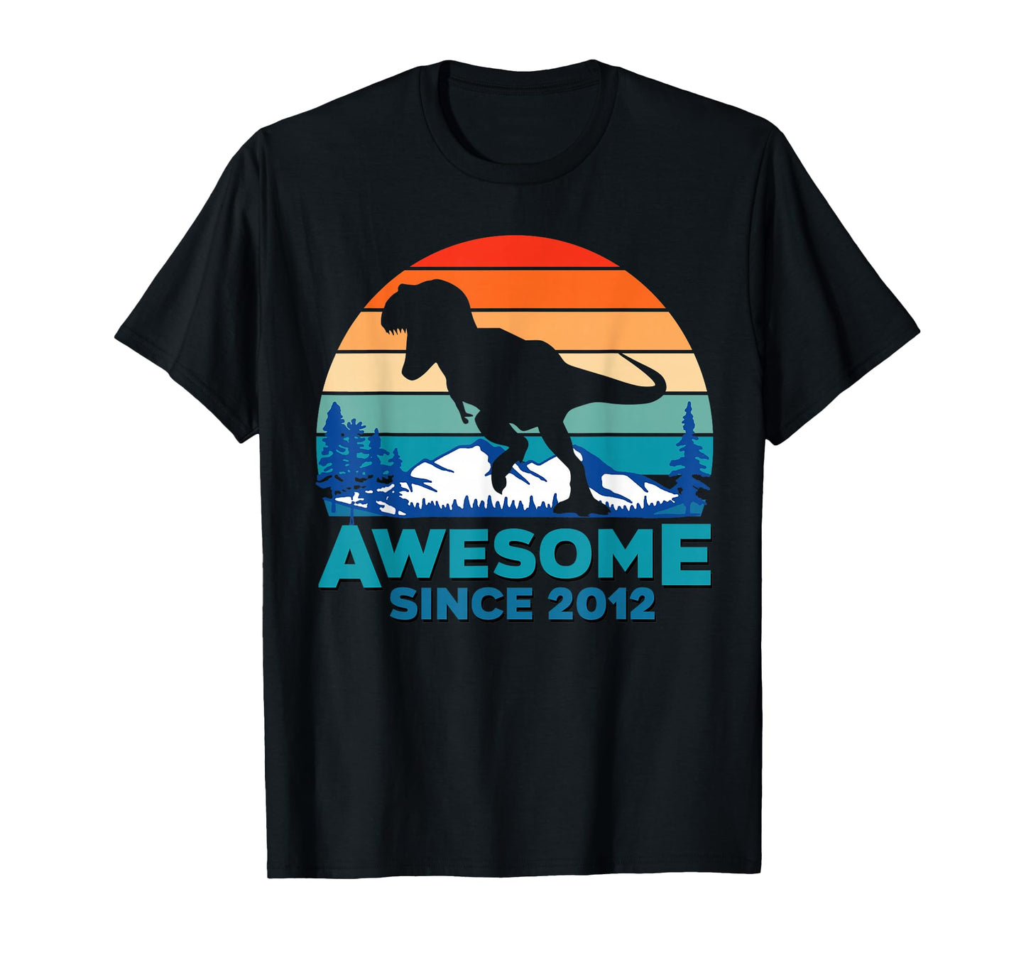 Awesome Since 2012 13 Years Old Dinosaur T-Shirt - Trendy Graphic Unisex - T-Shirt, Sweatshirt, Hoodie