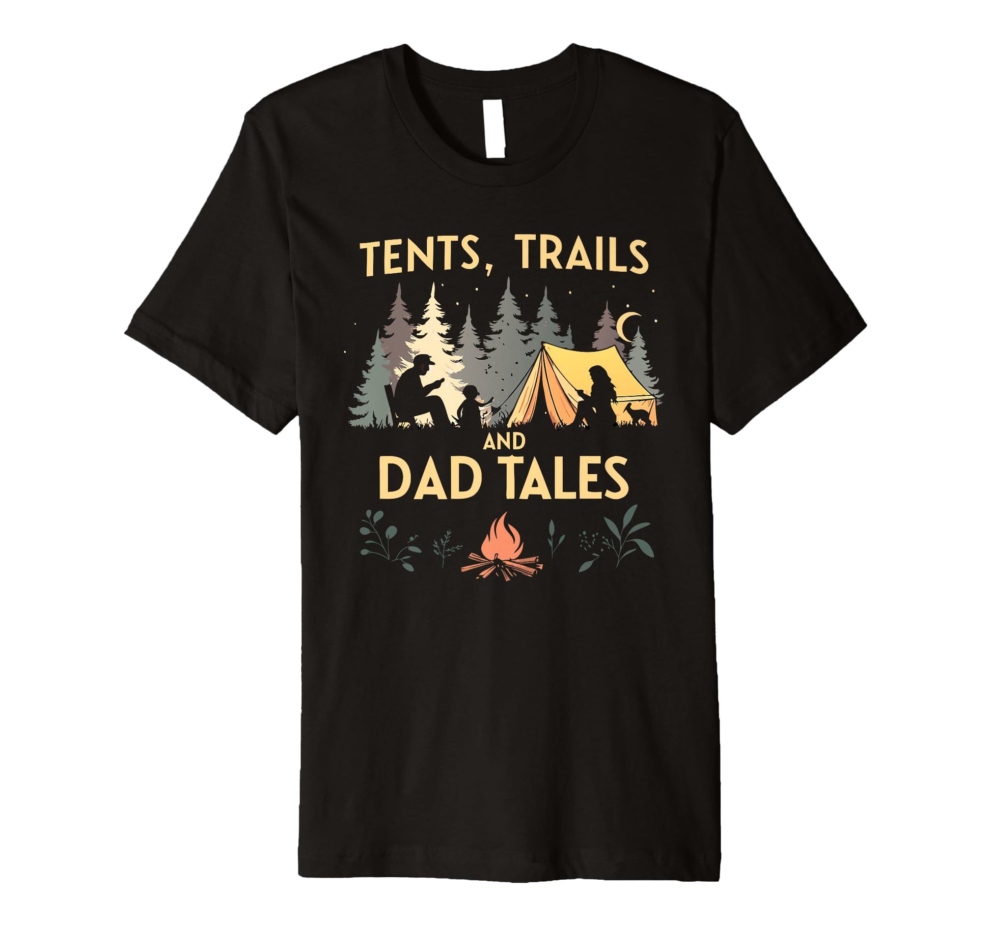 Tents Trails And Dad Tales Camping T-Shirt - Unique Graphic for Adults - T-Shirt, Sweatshirt, Hoodie