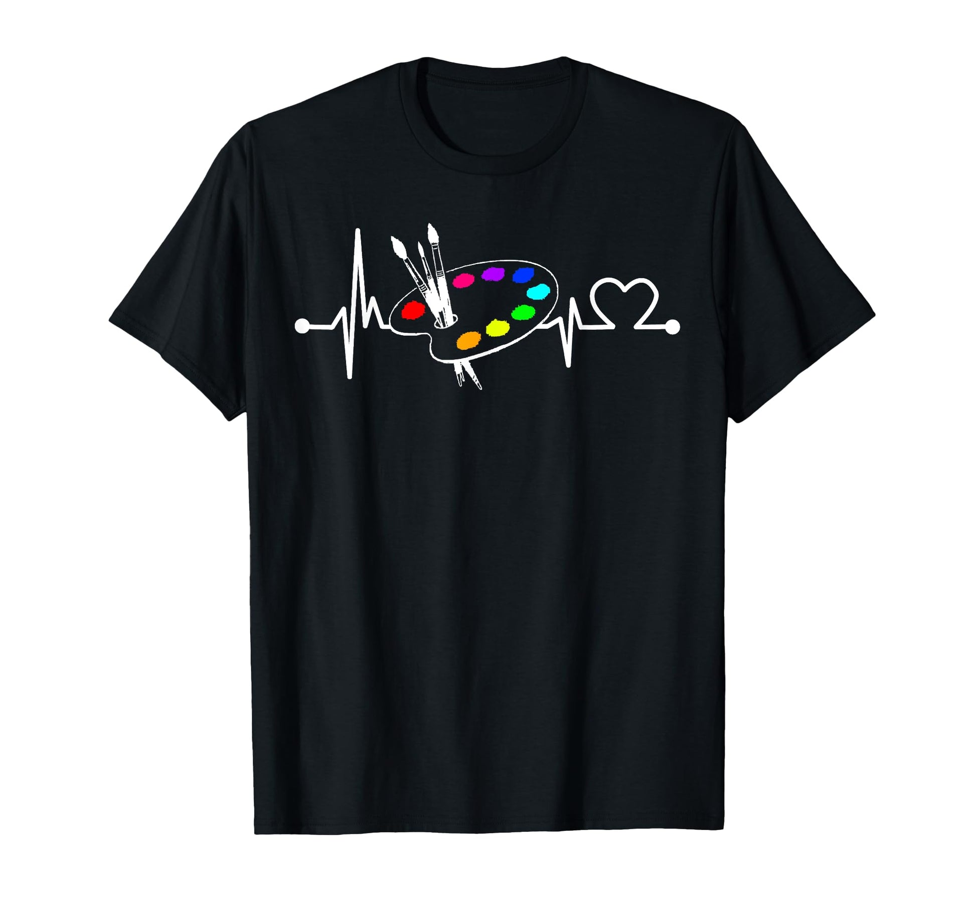Paint Brush Palette Heartbeat Funny T-Shirt - Custom Art Print for Adults - T-Shirt, Sweatshirt, Hoodie