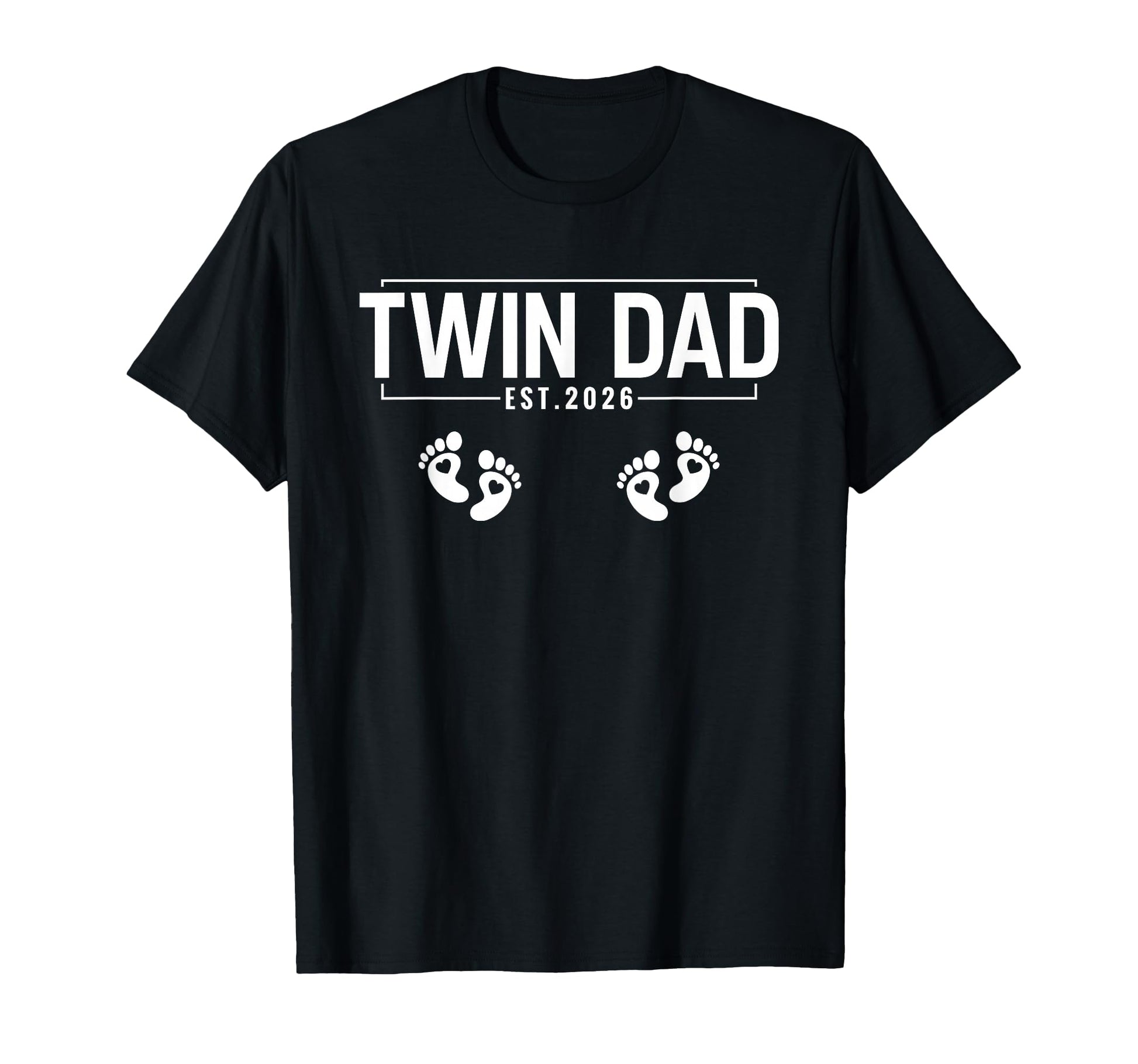 Twin Dad Est 2026 Pregnancy Announcement T-Shirt - Minimalist Print Unisex - T-Shirt, Sweatshirt, Hoodie