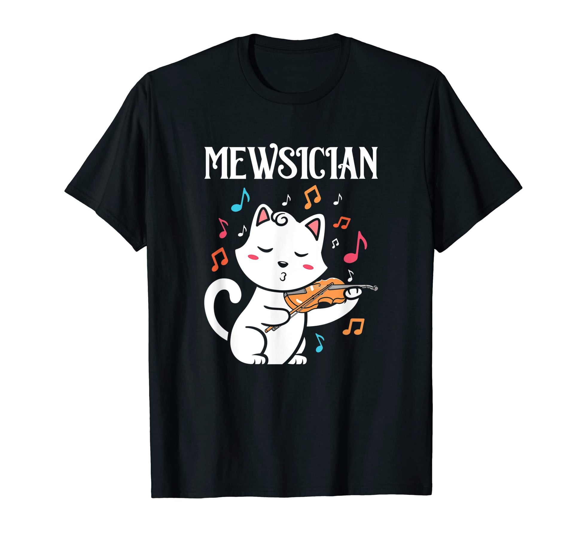 Funny Musician Violin Mewsician Cat T-Shirt - Casual Everyday Wear Unisex - T-Shirt, Sweatshirt, Hoodie