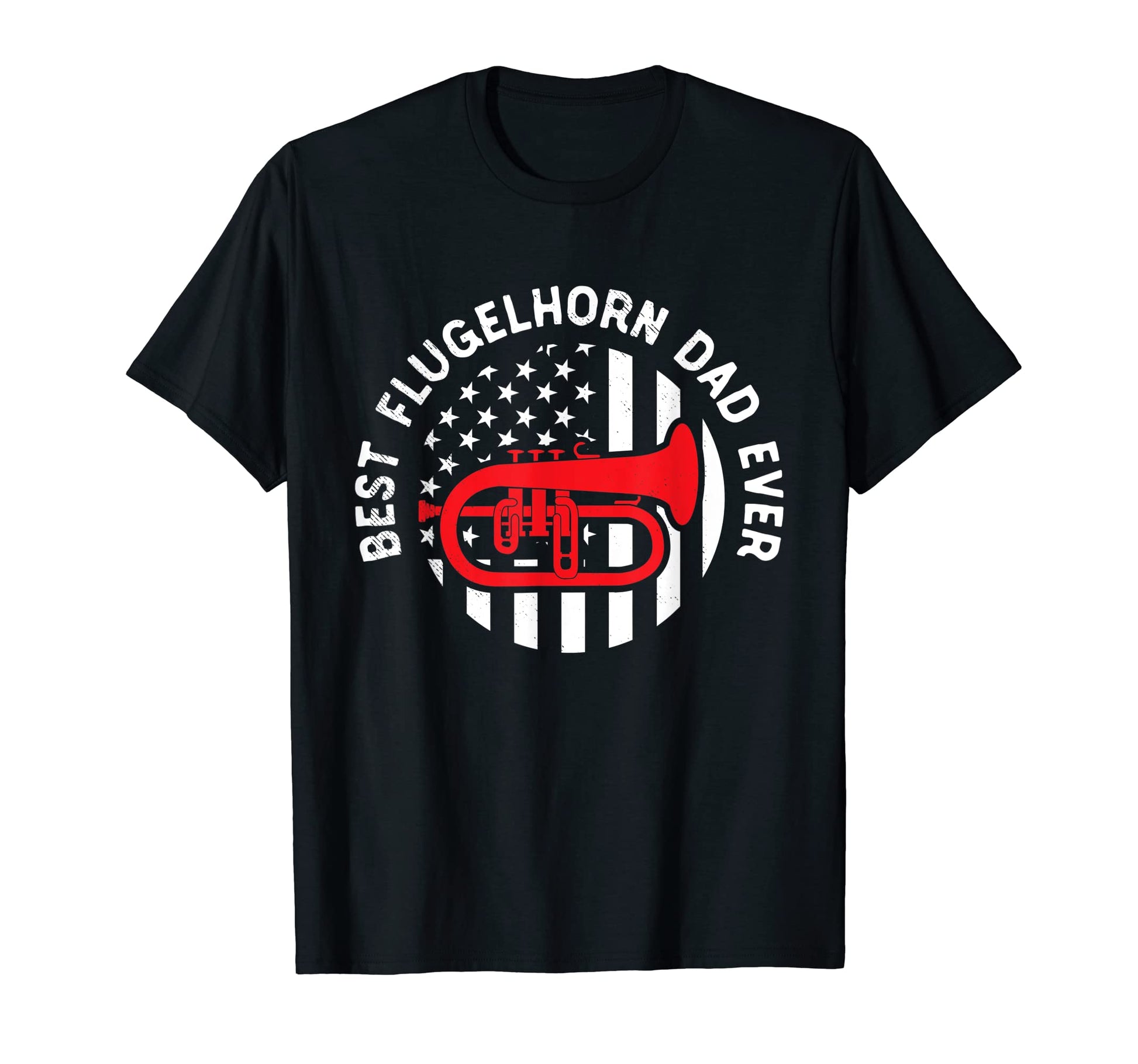 Flugelhorn Musician Best Dad Usa T-Shirt - Casual Everyday Wear Unisex - T-Shirt, Sweatshirt, Hoodie